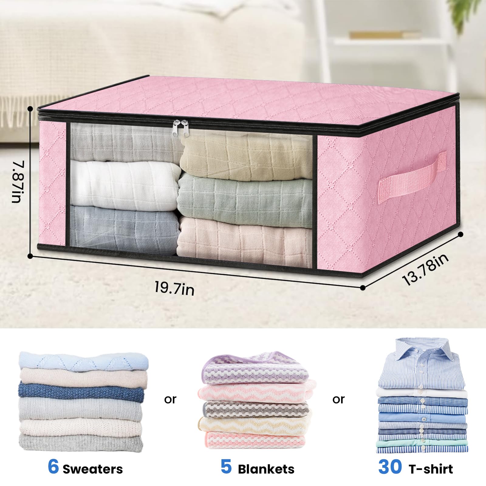 4 Pack Clothes Organizer Storage Bags (4 Count)