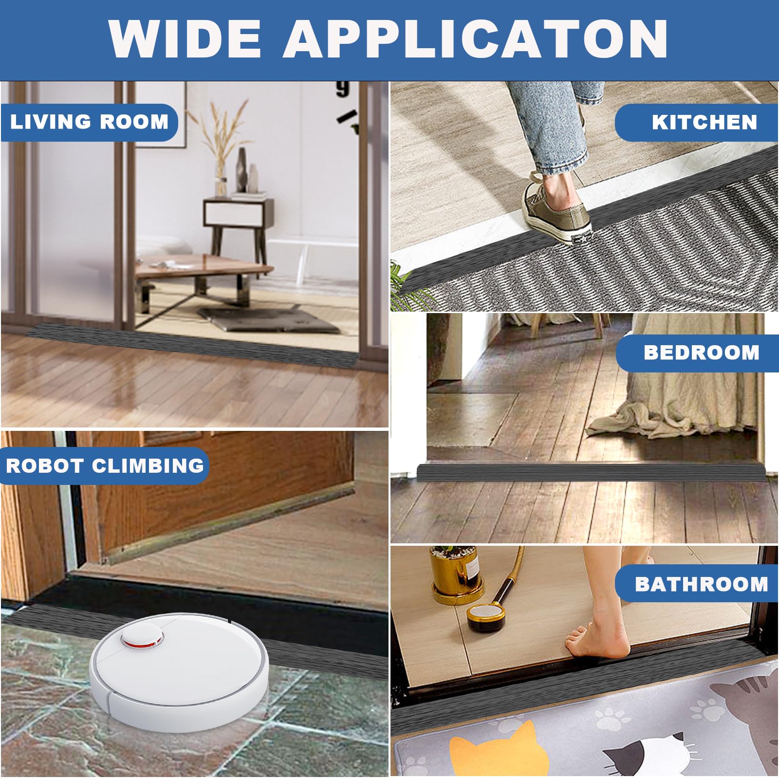 Vinyl Door Threshold Flooring Transition Strip Self Adhesive Carpet Edging Strip for Laminate Doorway Edge Threshold from 2 (10 Foot)