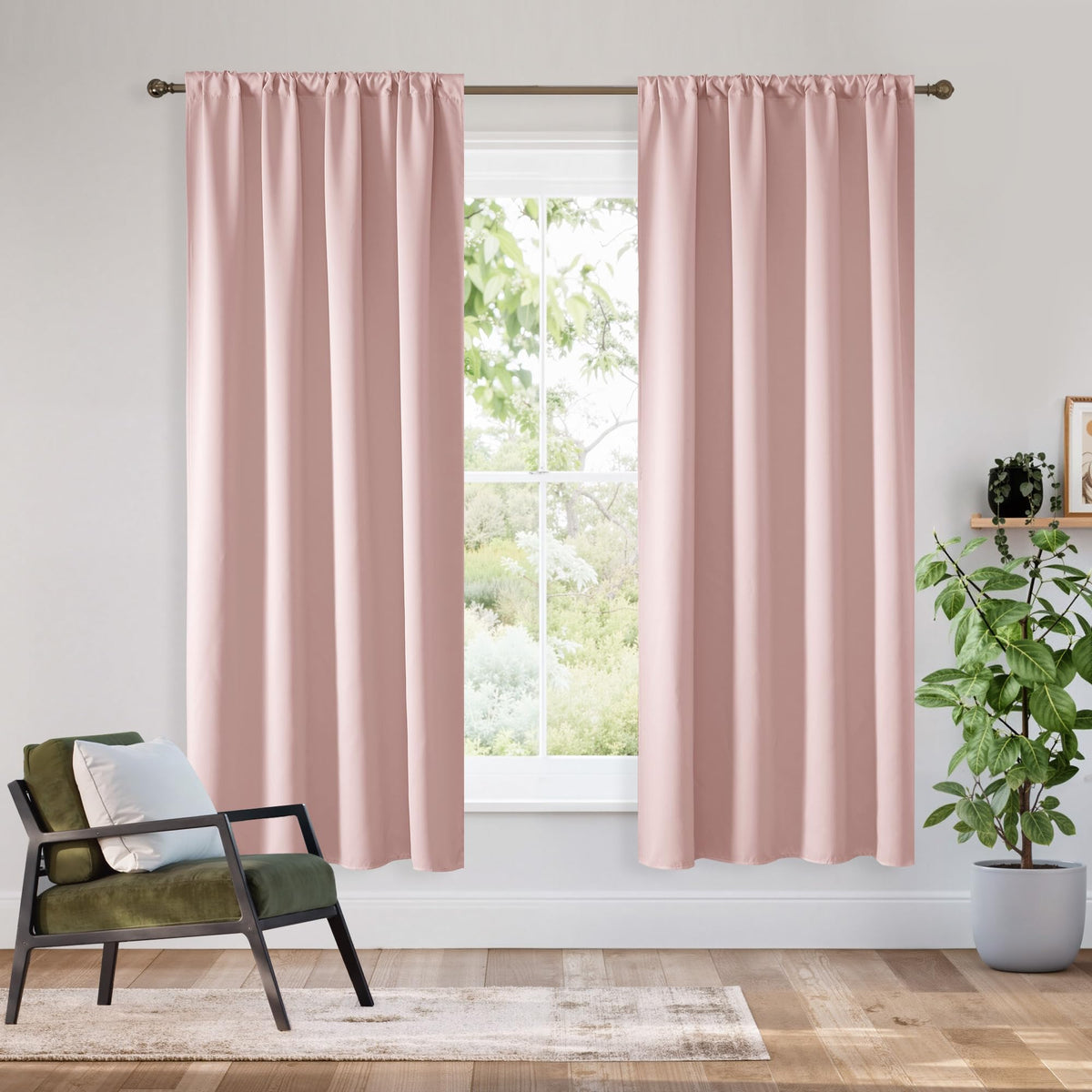 Bedroom Blackout Curtains 63 inches Long (2 Count)