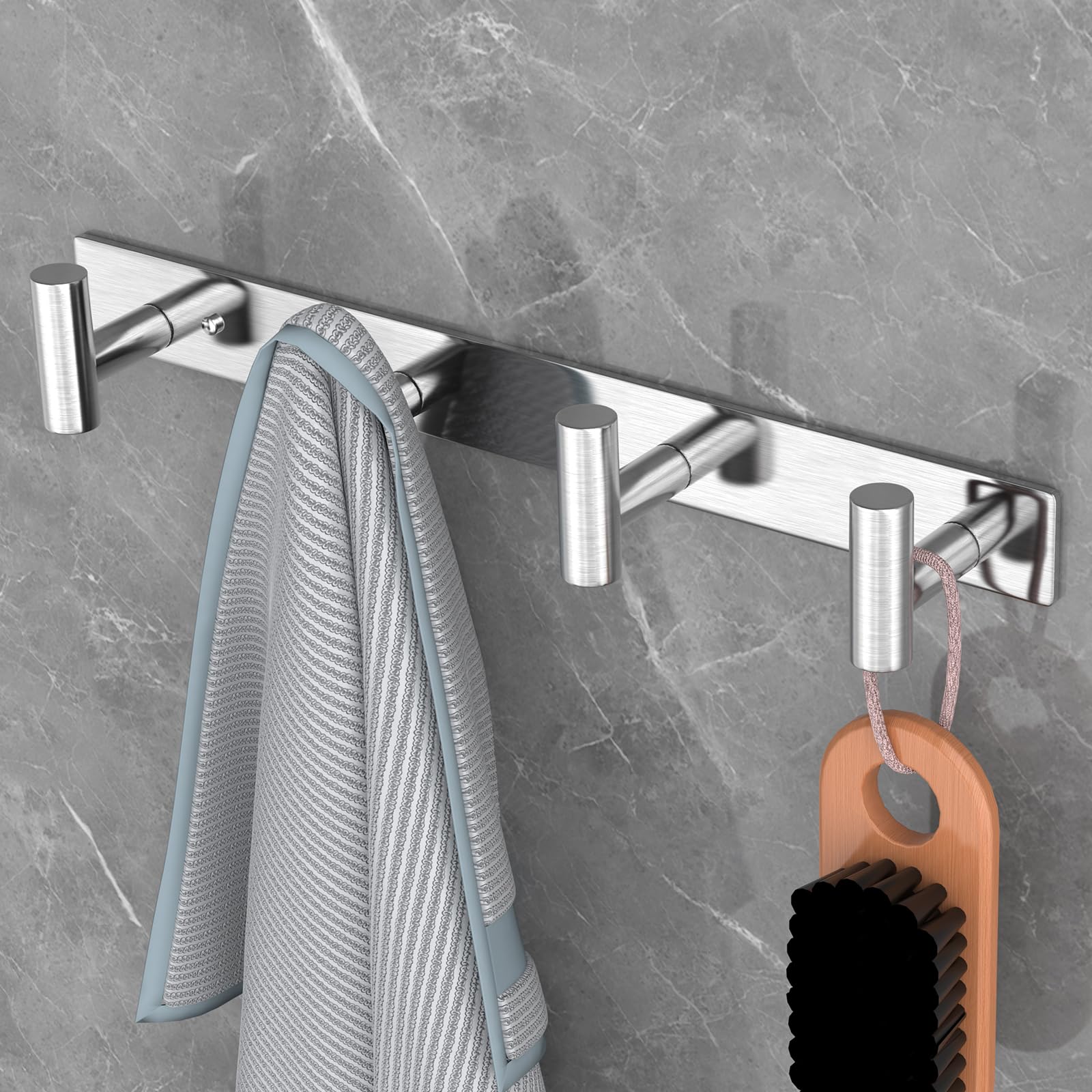 Silver Hat and Coat Wall Mount Rack (2 Count)
