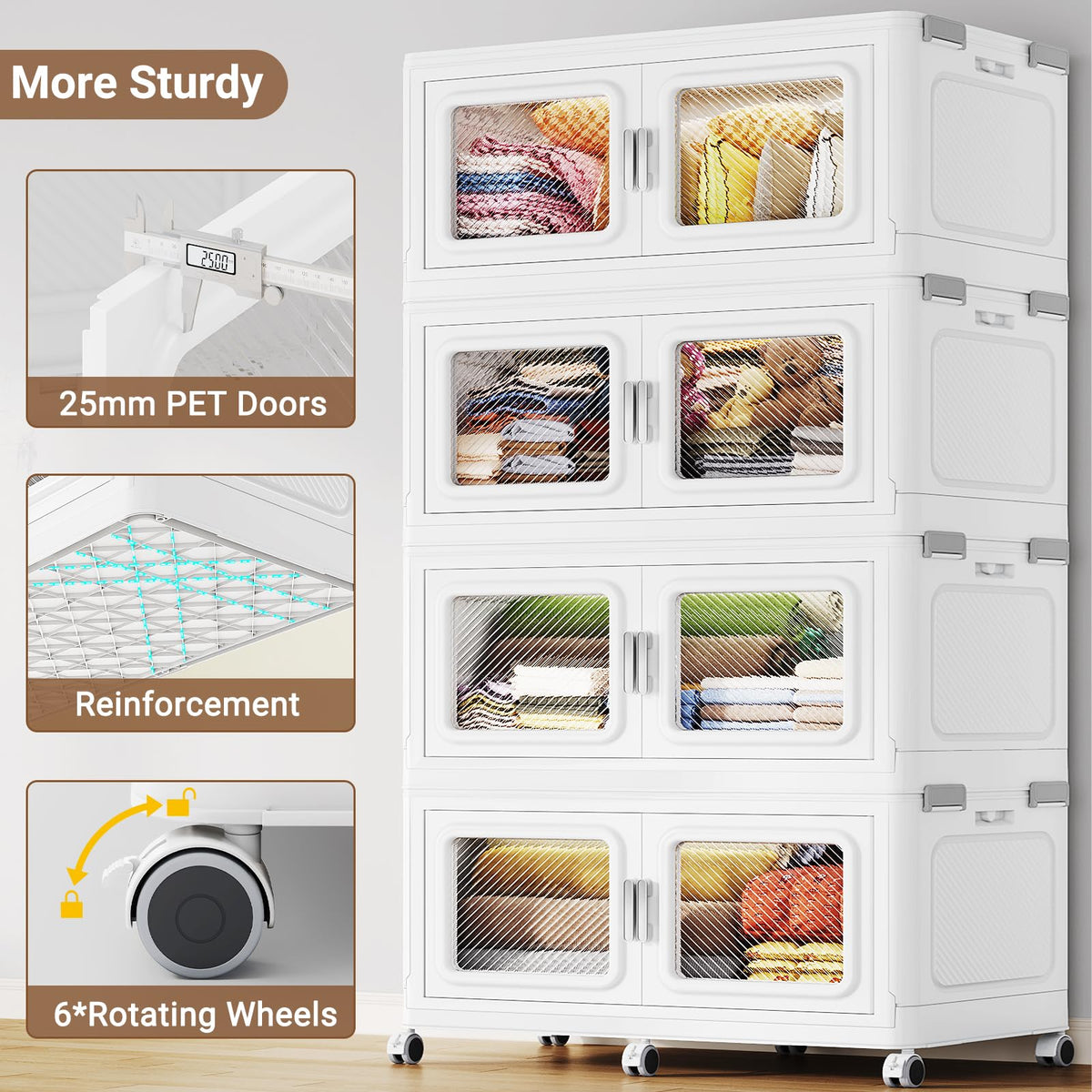 880 Qt Extra Large Stackable Storage Bin with Lids (4 Count)