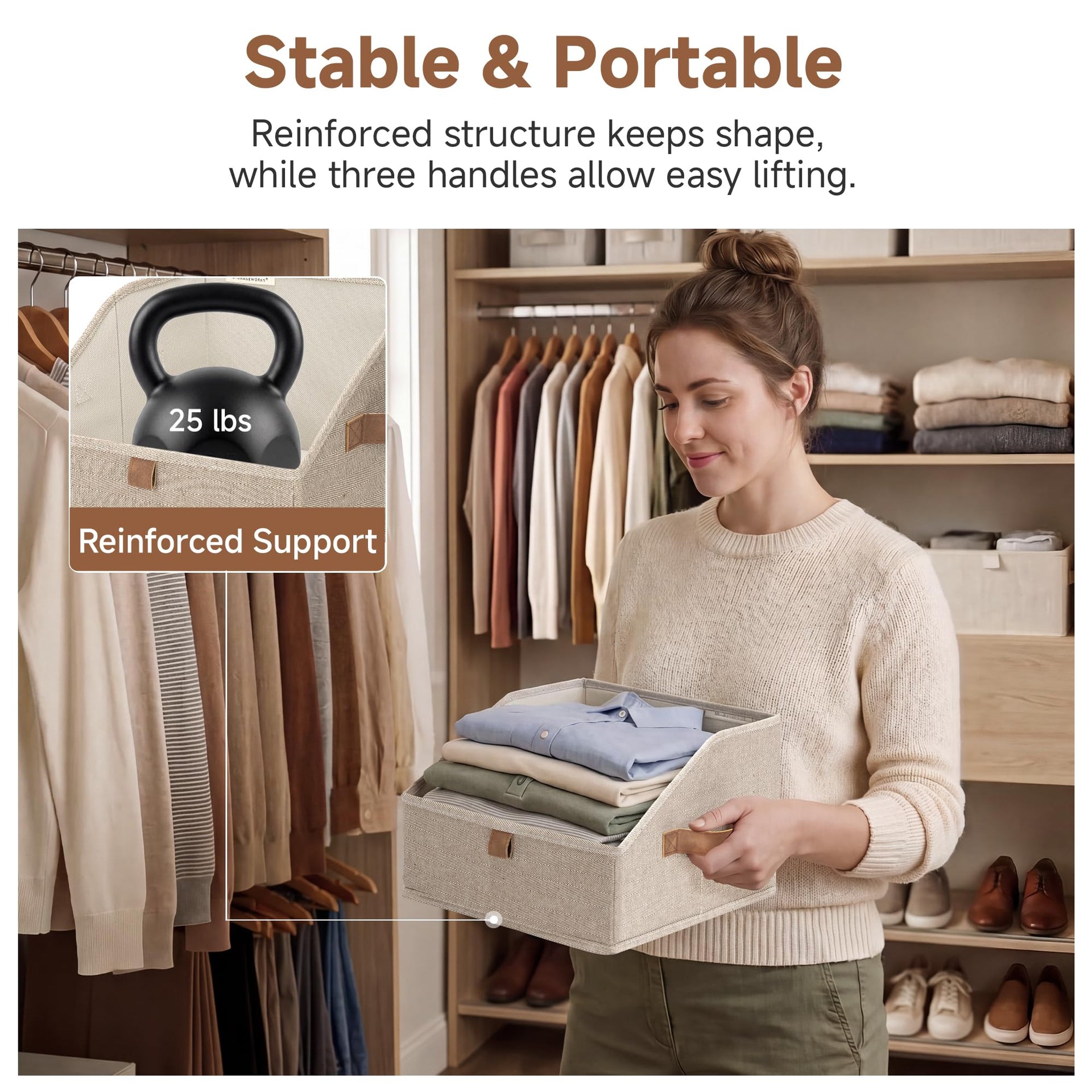 Closet Storage Bins Trapezoid (3 Count)