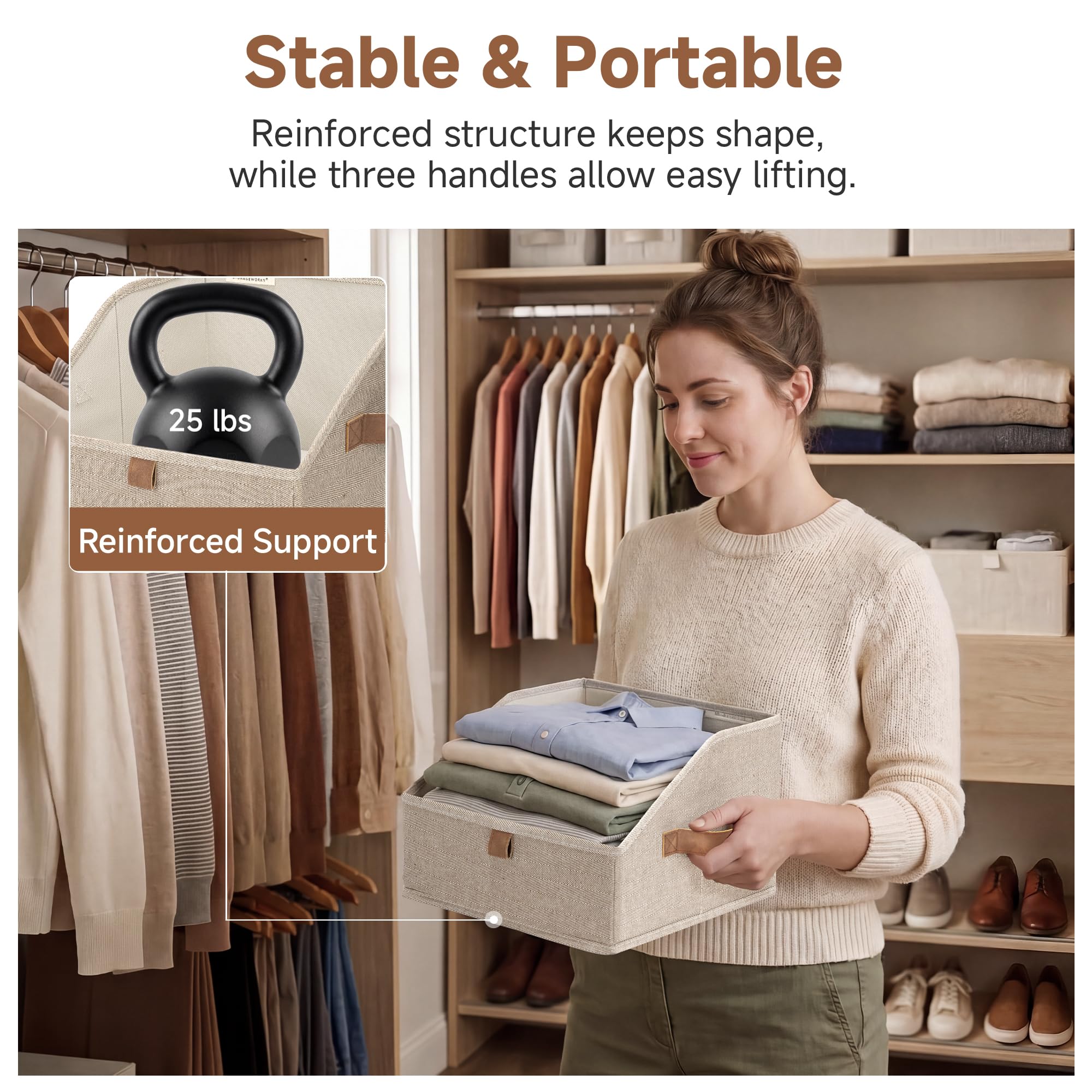 Closet Storage Bins Trapezoid (3 Count)