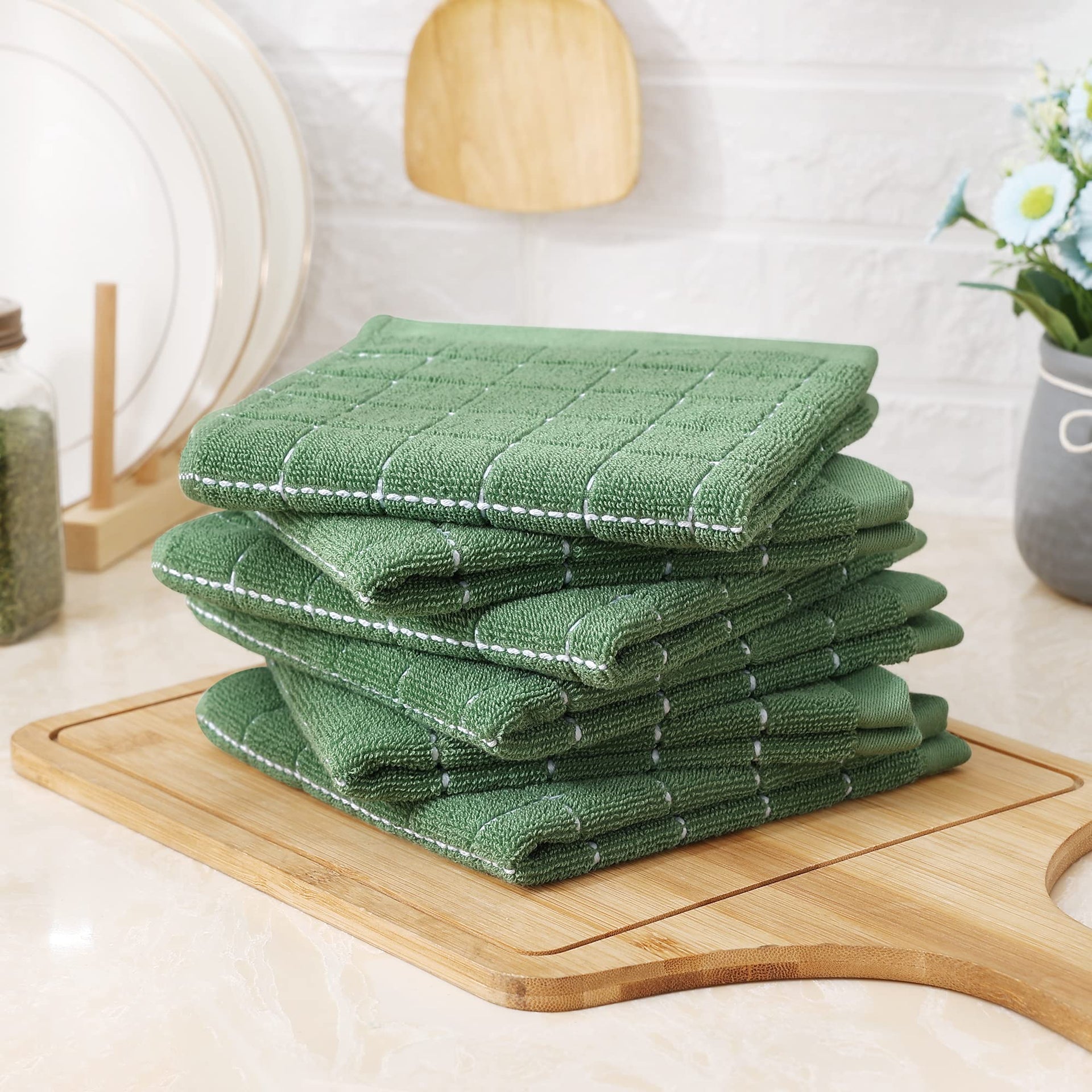 100% Cotton Terry Kitchen Dish Cloths (6 Count)