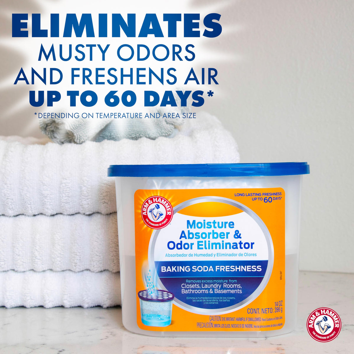 Fragrance Free Refillable Moisture Absorber and Odor Eliminator 14 oz. Tub (42 Ounce)