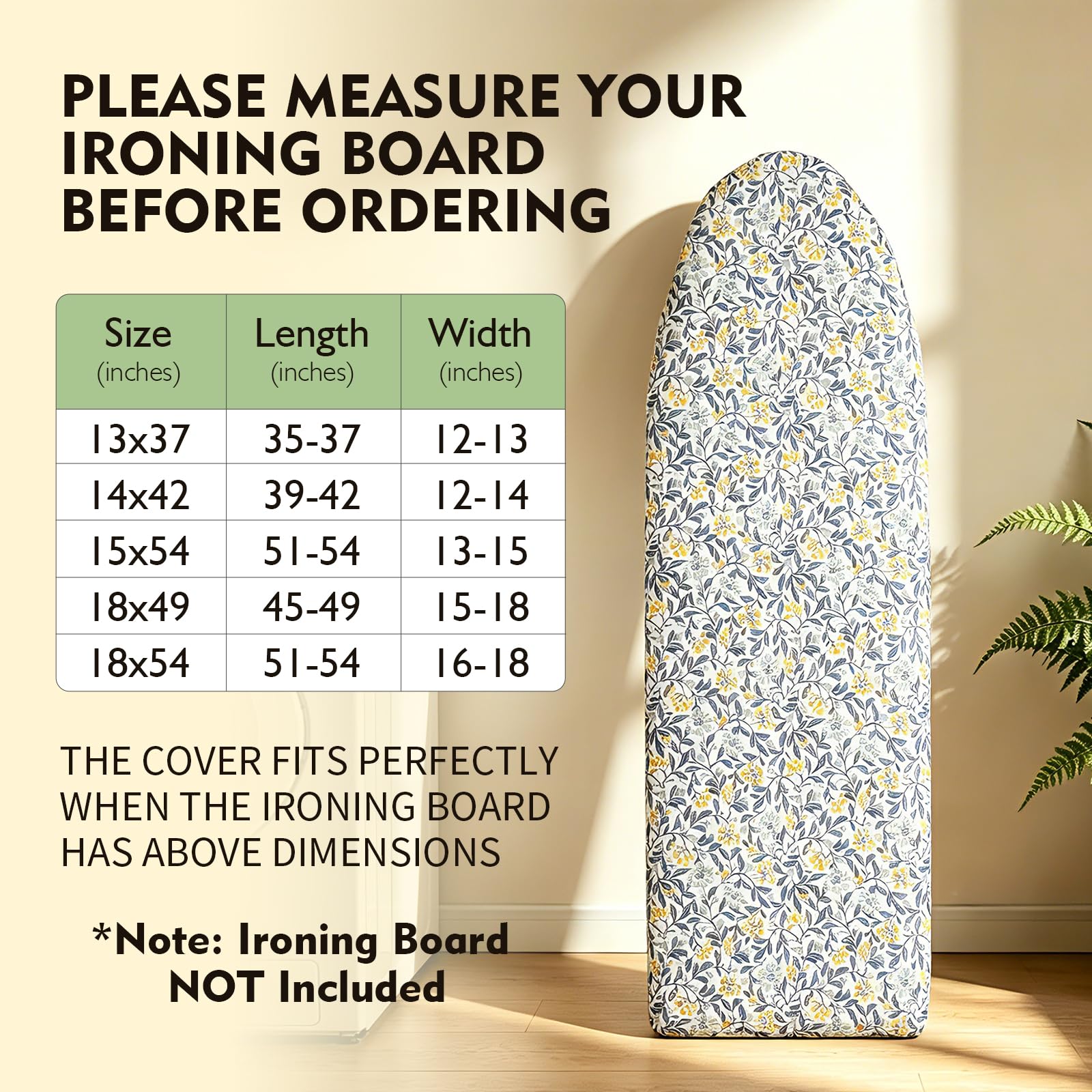 Over the Door Ironing Board Cover 13 x 37 inch