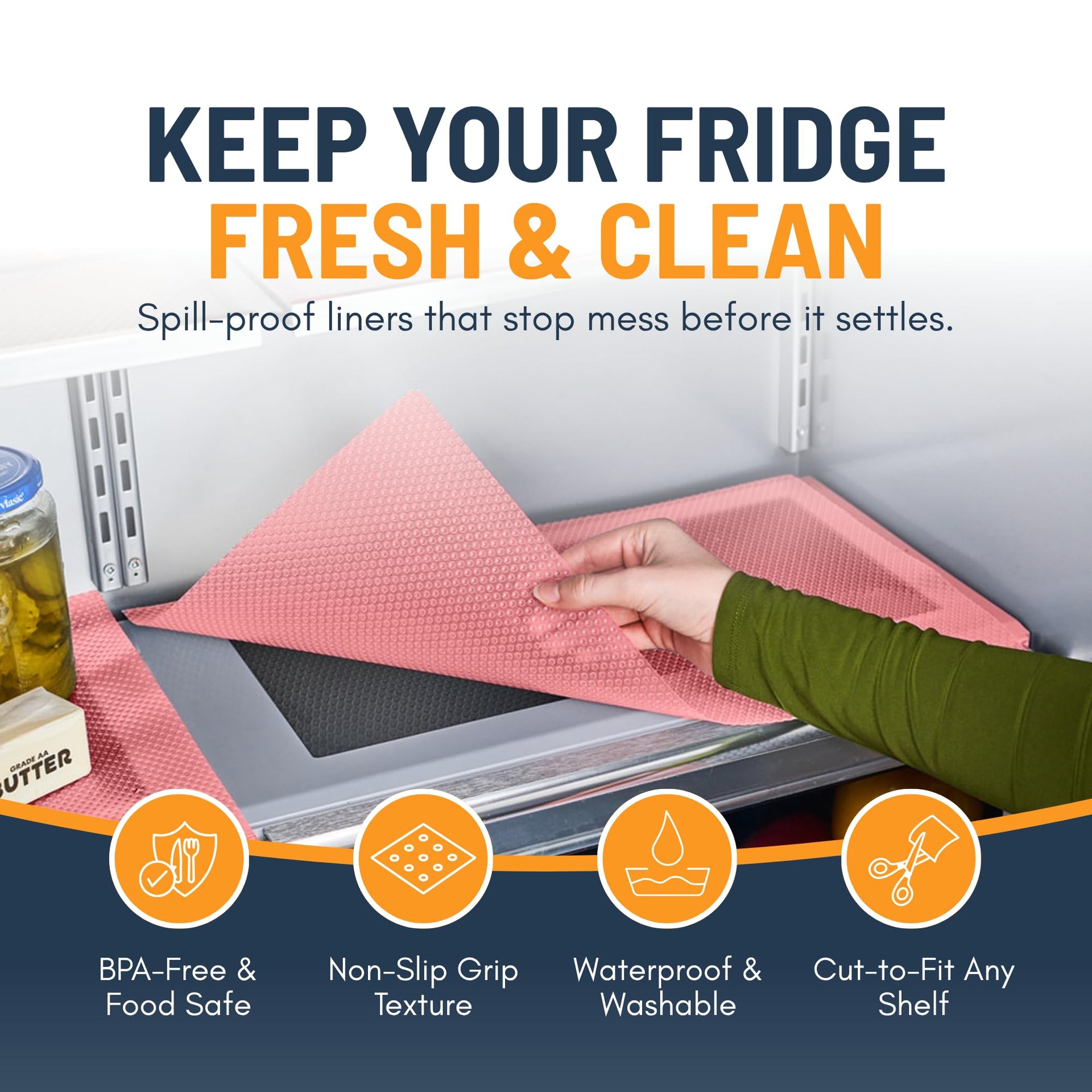 Refrigerator Liners for Shelves (16 Count)