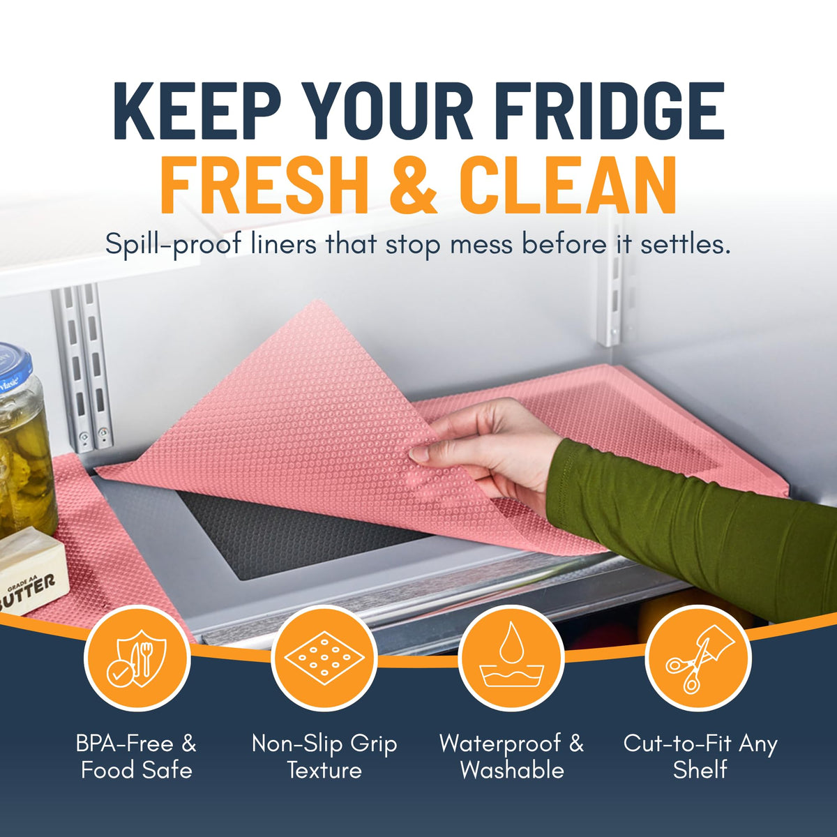 Refrigerator Liners for Shelves (8 Count)