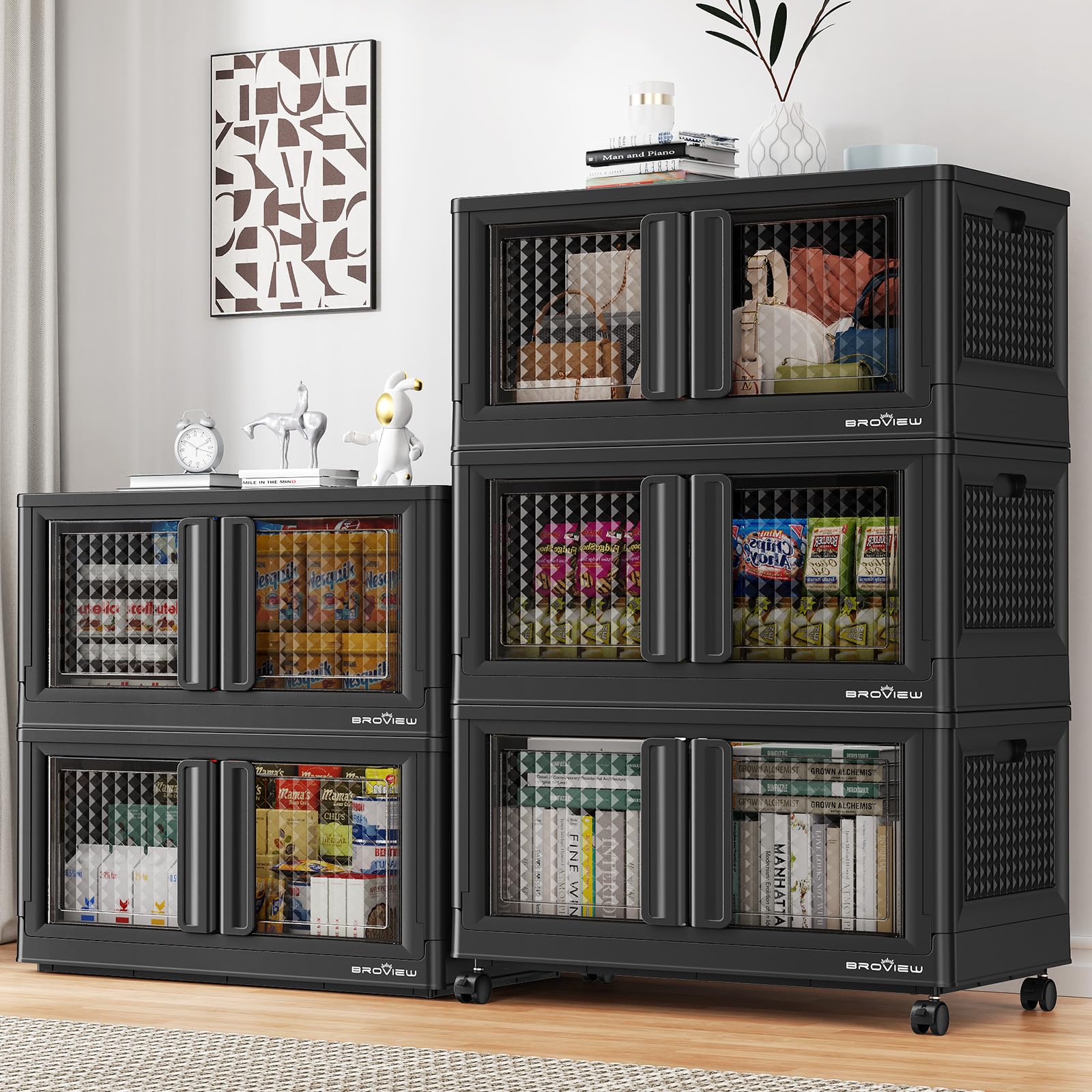500Qt Stackable Storage Bins with Lids (5 Count)