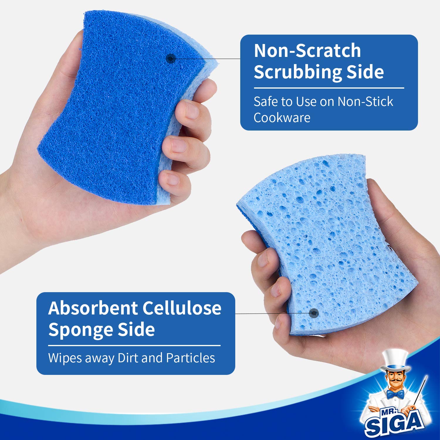 Non Scratch Cellulose Scrub Sponge (12 Count)