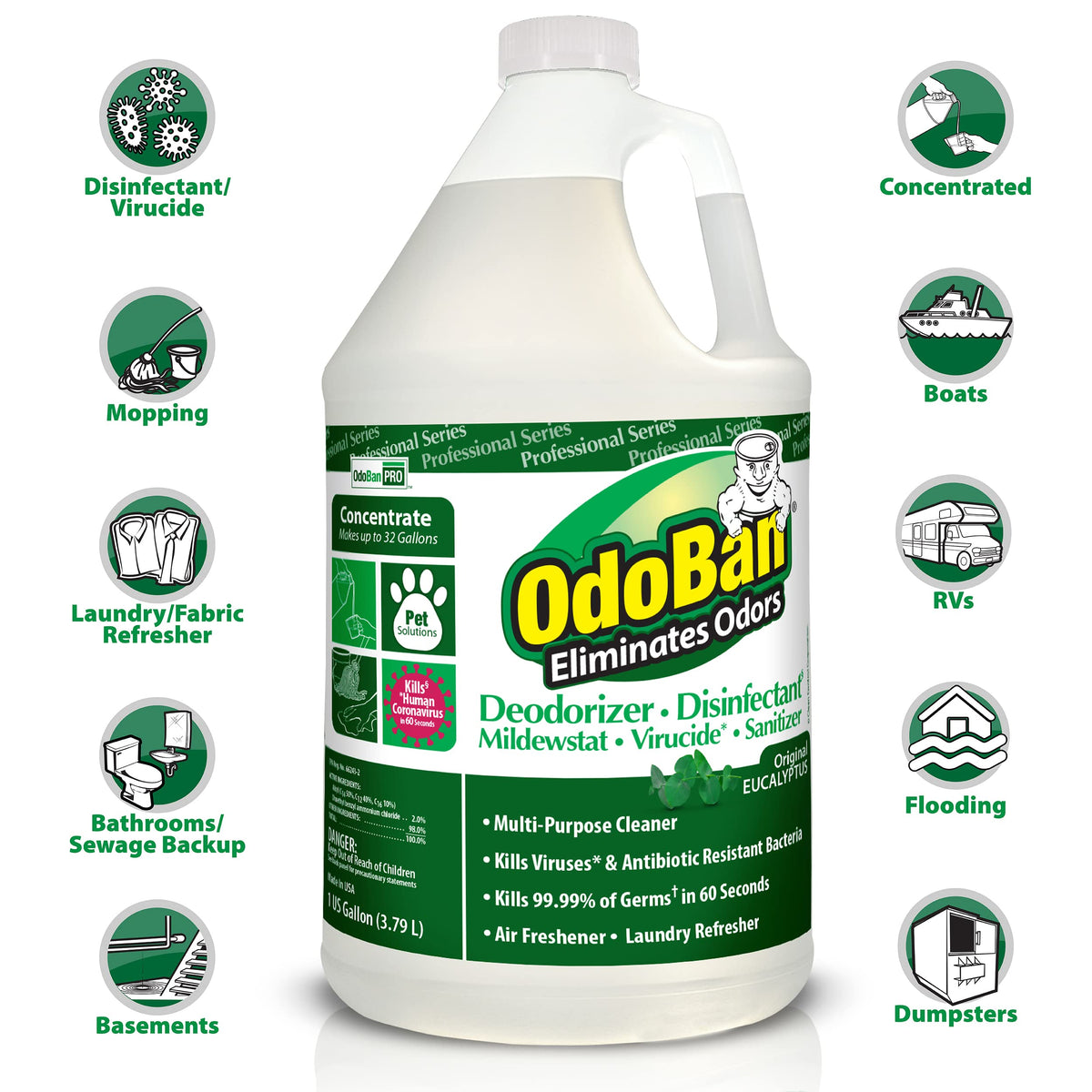 Professional Disinfectant and Odor Eliminator Concentrate (128 Fl Oz)