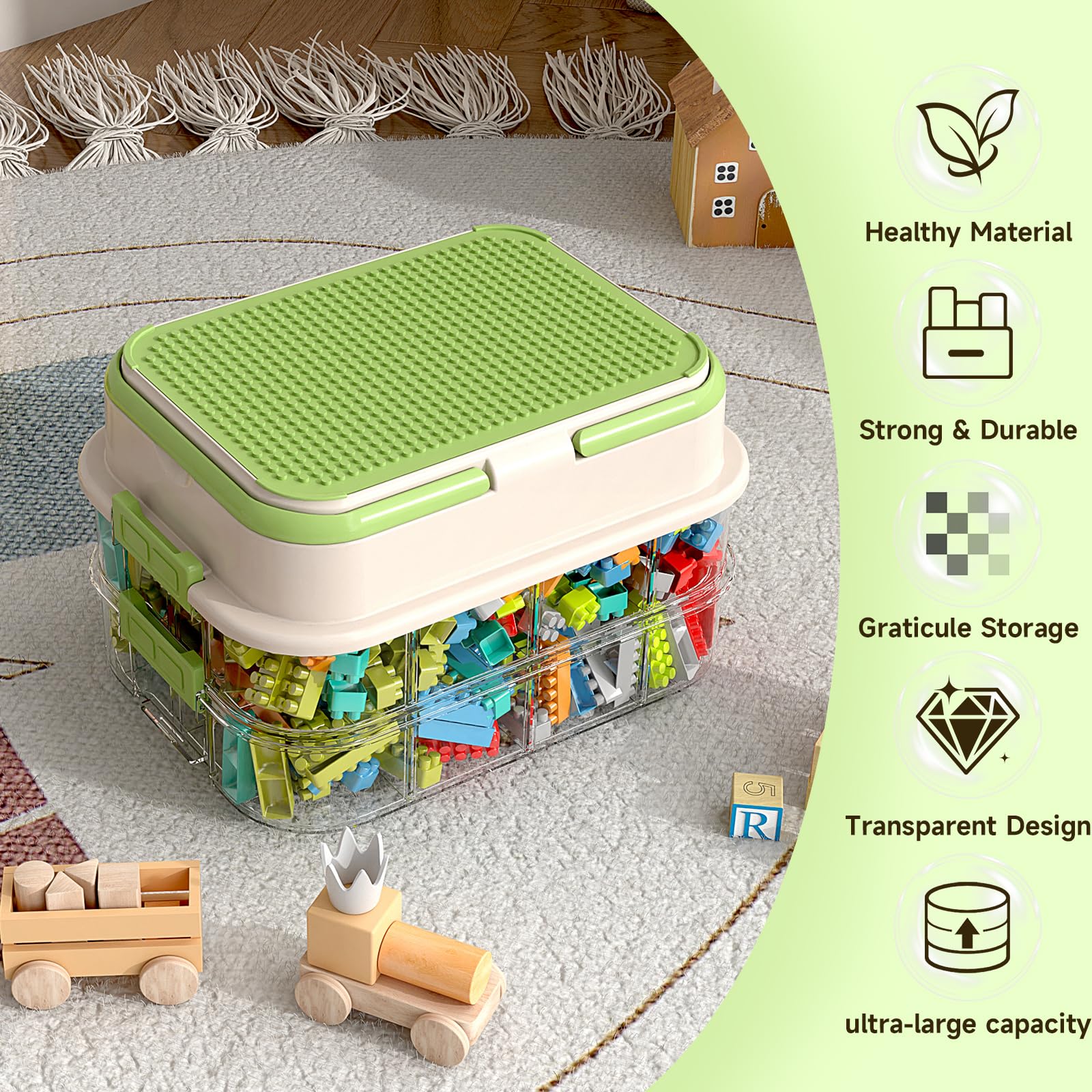 Toy Storage Organizer Box with Handle