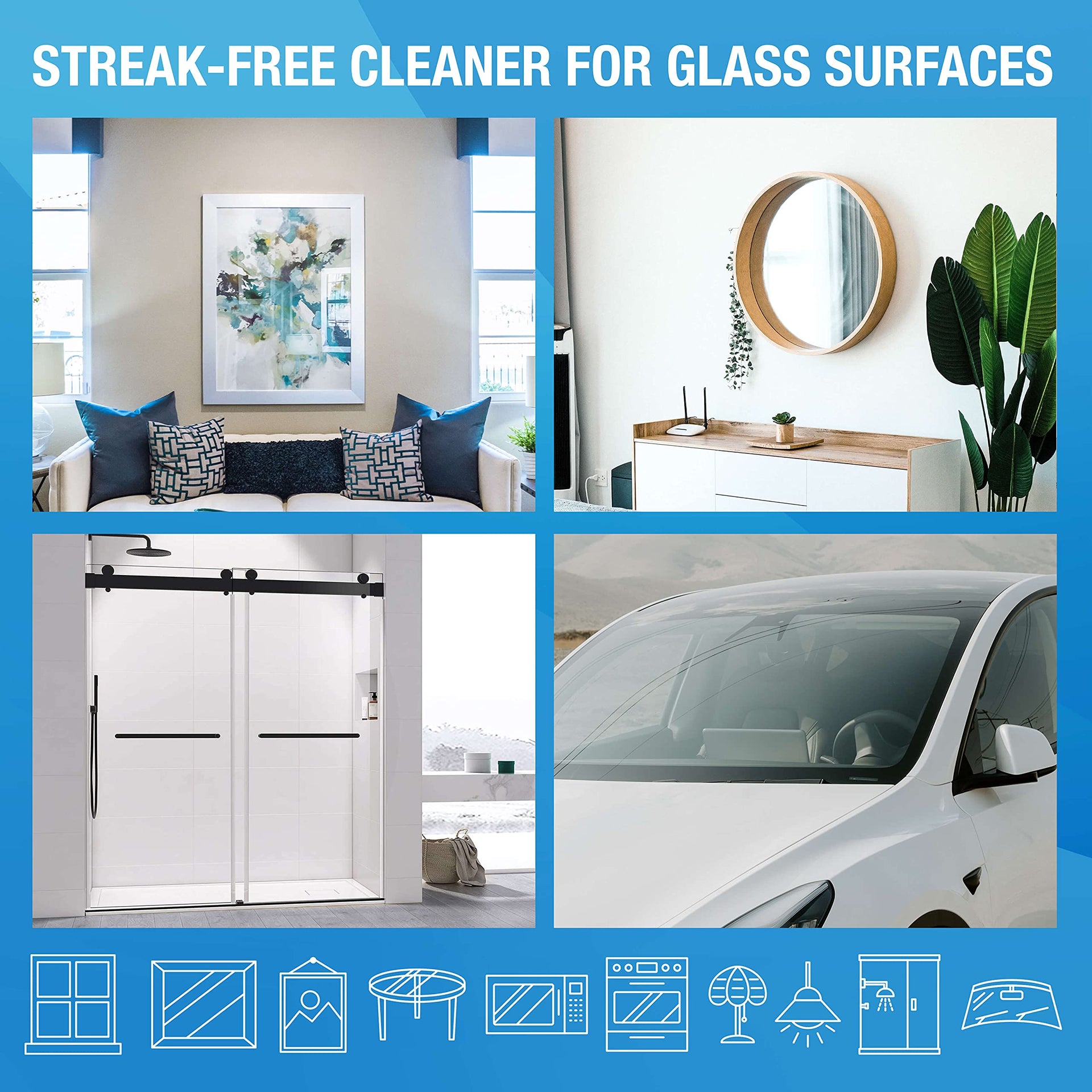 for Glass Disposable and Streak Free Cleaning Wipes for Mirrors (30 Count)