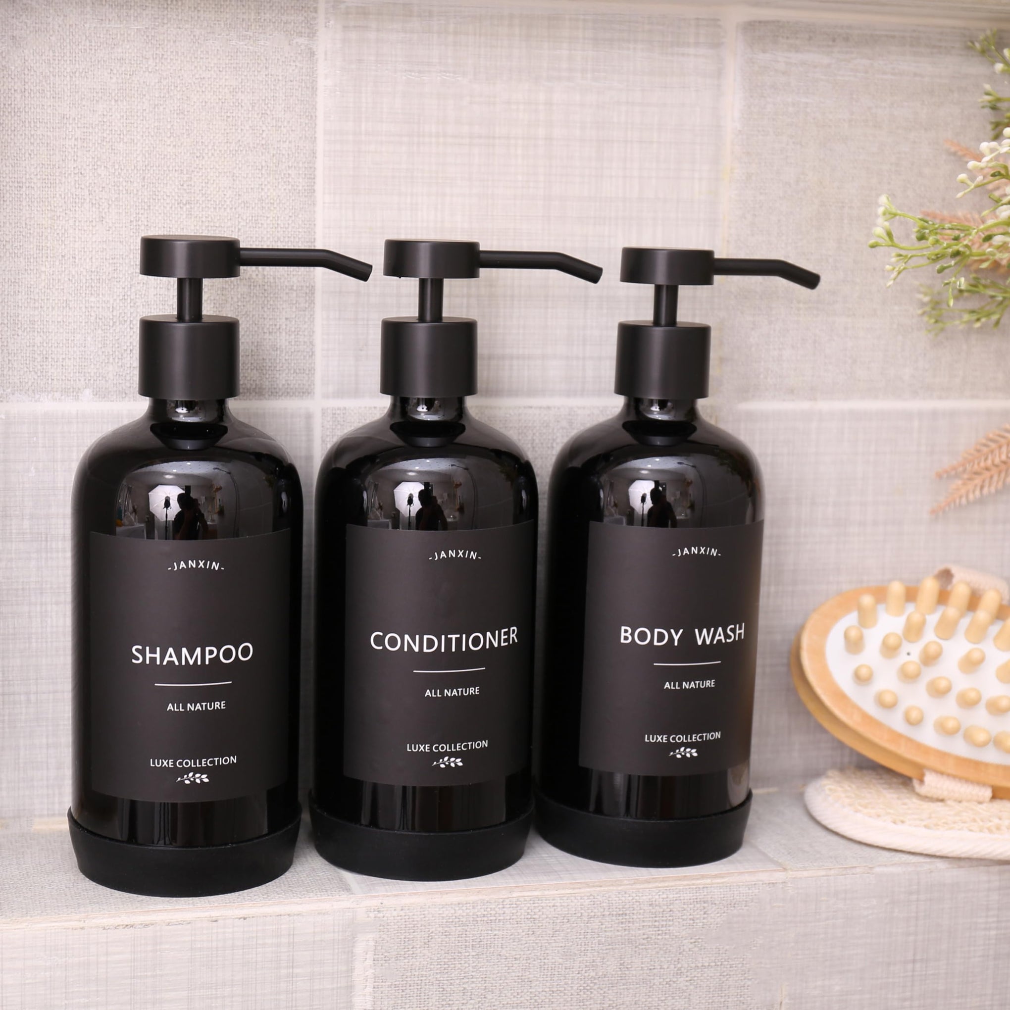 Shampoo and Conditioner Dispenser Set of 3 (3 Count)
