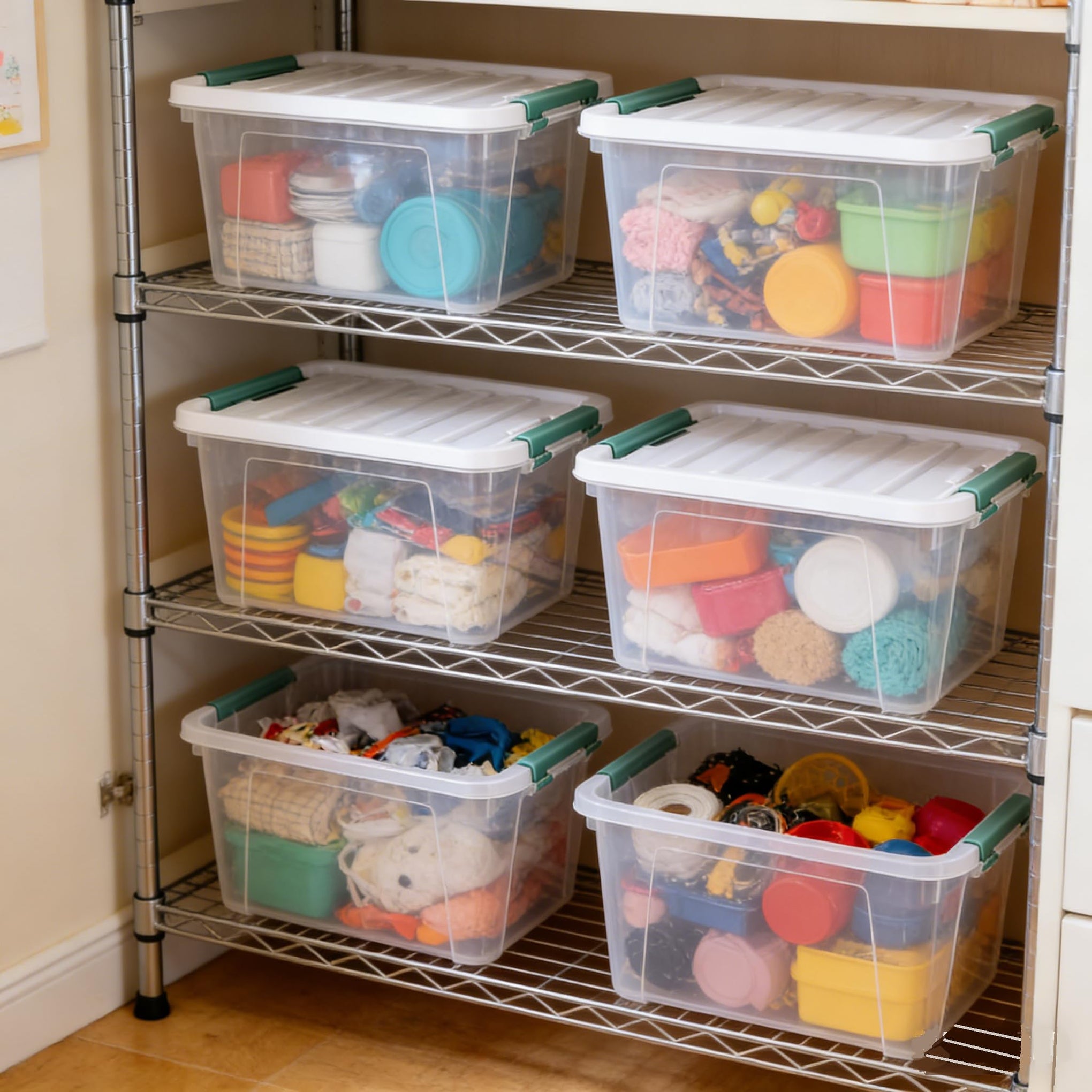 20 Quart Clear Plastic Storage Boxes with Latching Lids