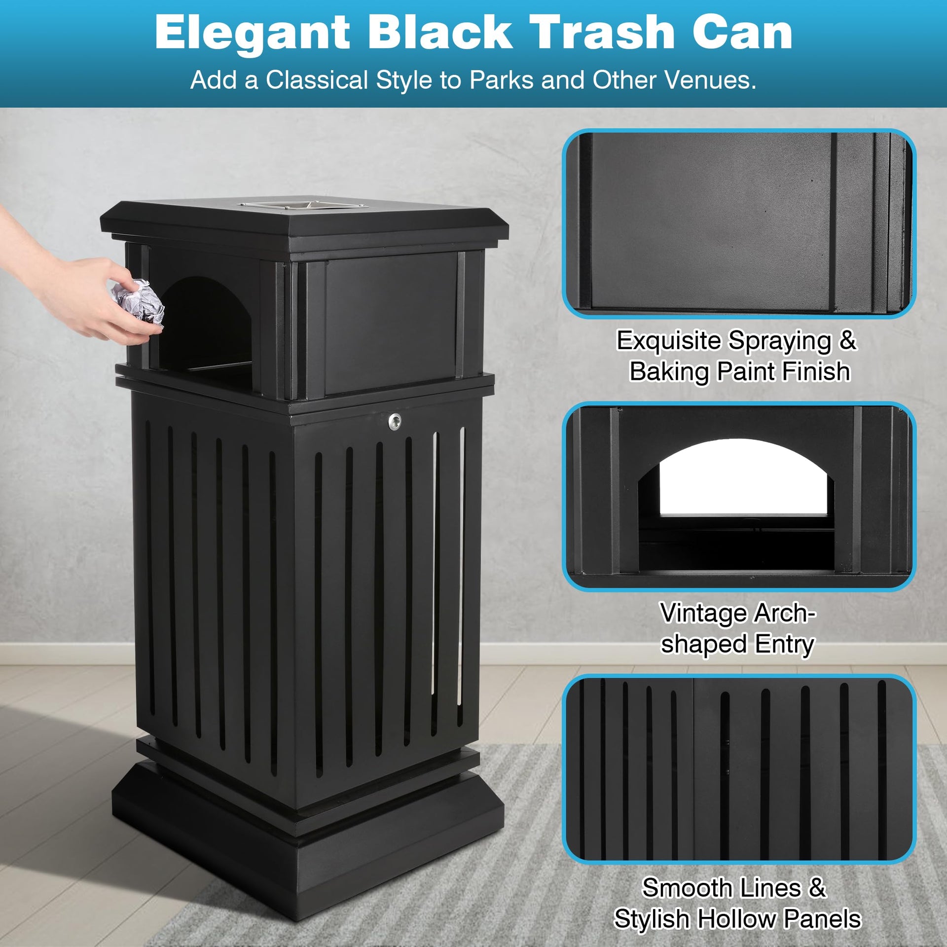 Commercial Trash Can with Lid