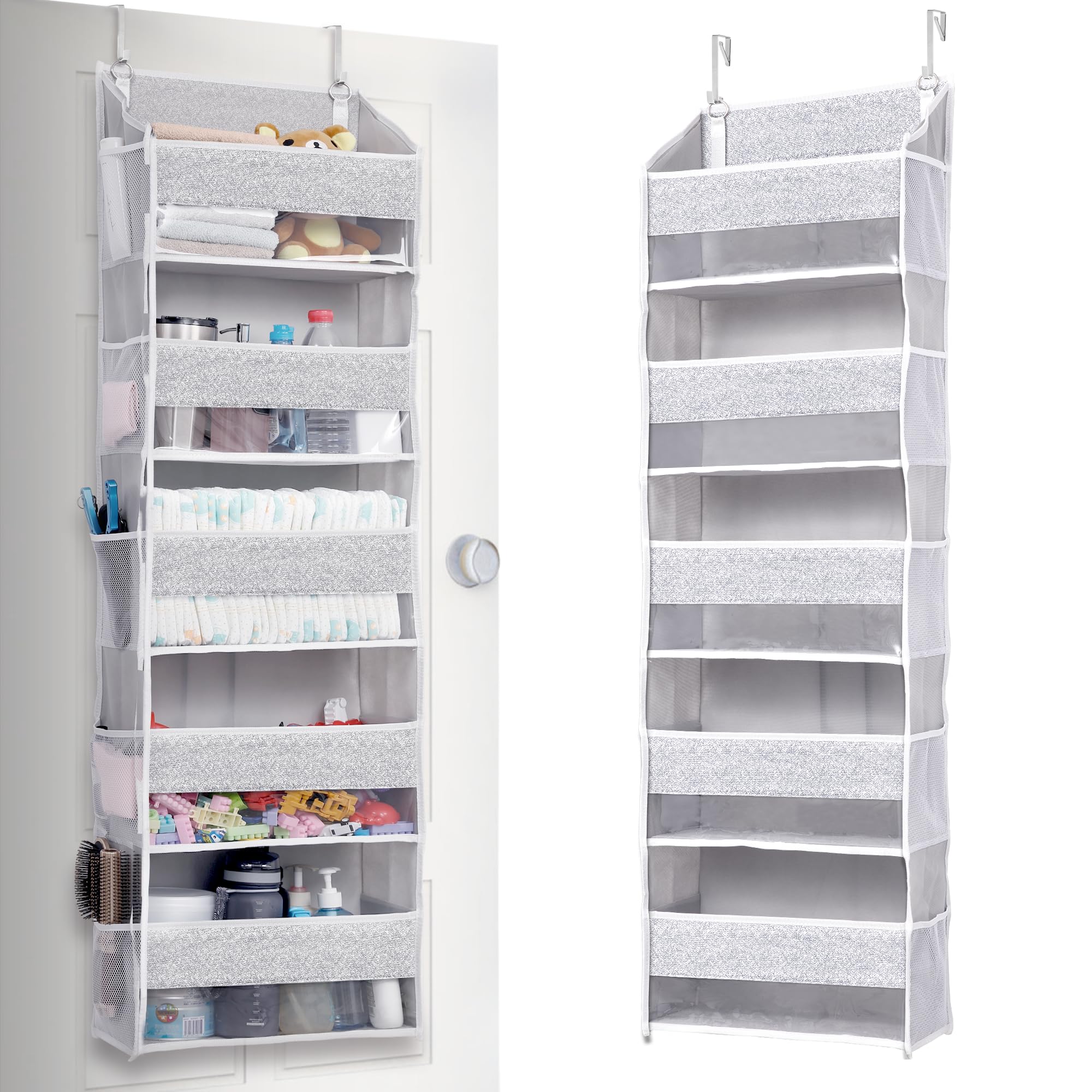 1 Pack Over Door Organizer with 5 Large Pockets 10 Mesh Side Pockets
