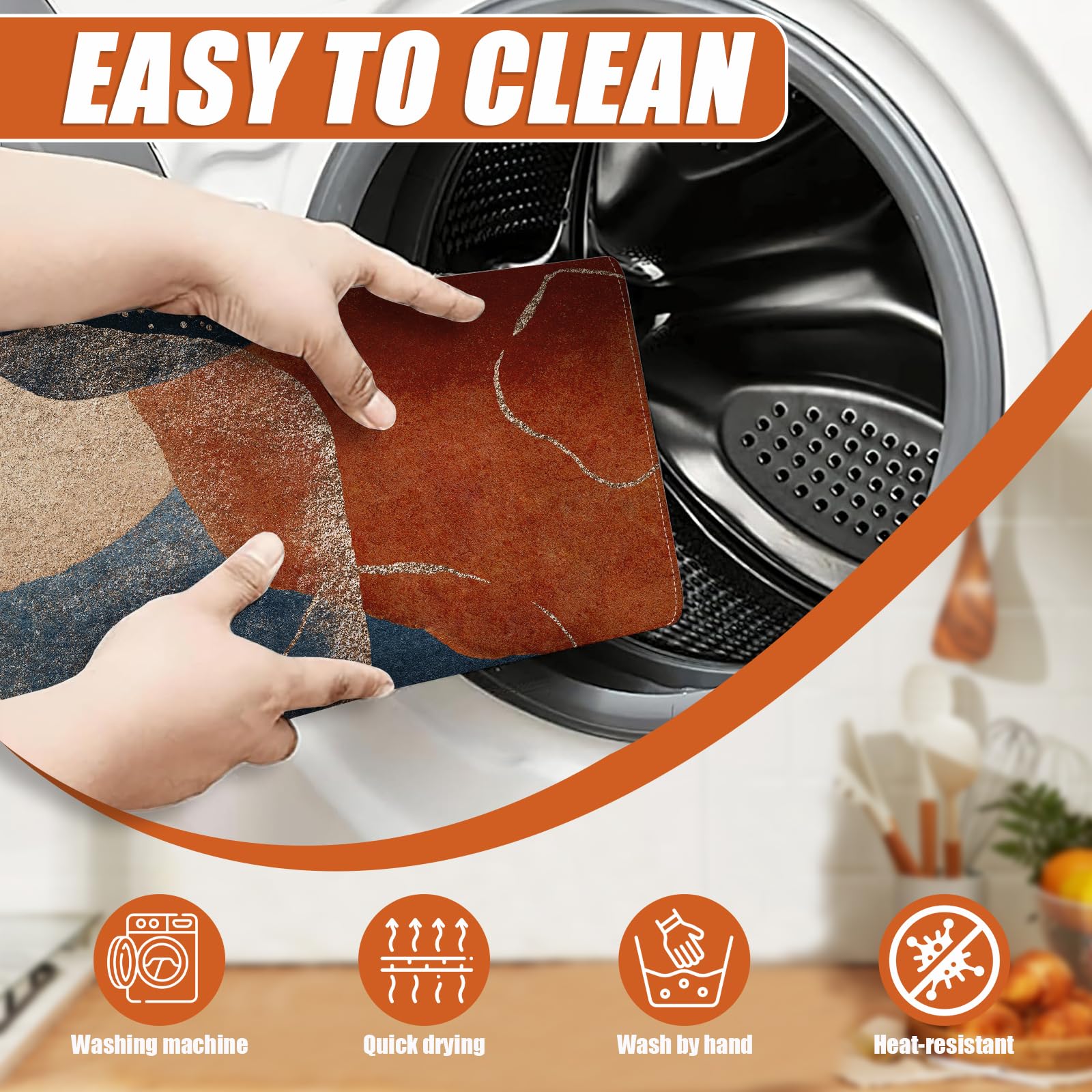 Abstract Stones Art Dish Drying Mat for Kitchen Counter Microfiber Absorbent Dish Kitchen Drying Mat Draining Reusable Washable for Dishes