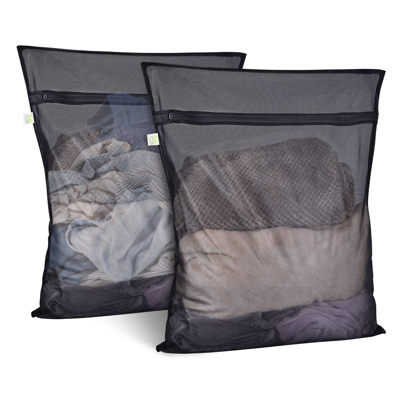 2 Pack Mesh Laundry Bags 24 x 32 inch Laundry Garment Bag Mesh Large Lingerie Wash Bags Zippered Garment Washing Net for Underwear Hosiery Blouse Sweater Dress Don't Drying (2 Count)