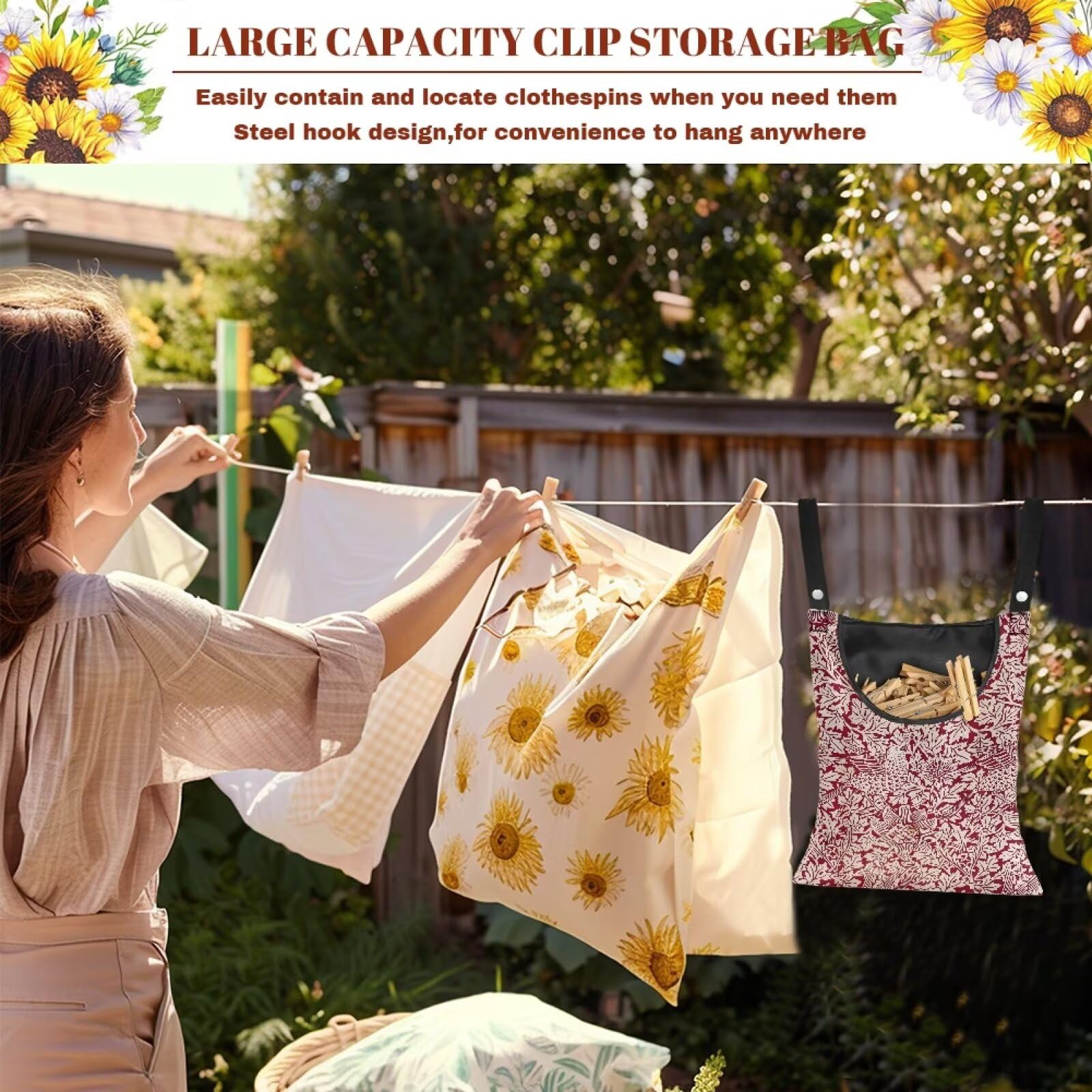 Strength Clothespin Bag 14.5x12 Inches