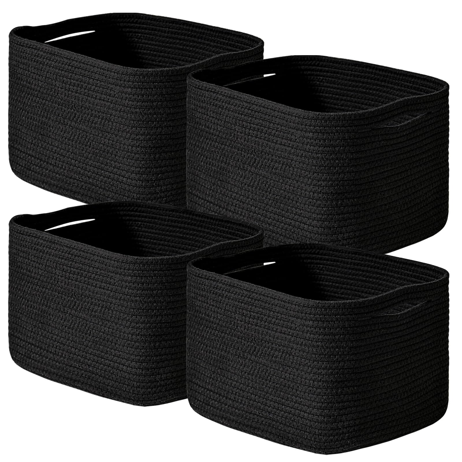 Black Storage Baskets for Shelves (4 Count)