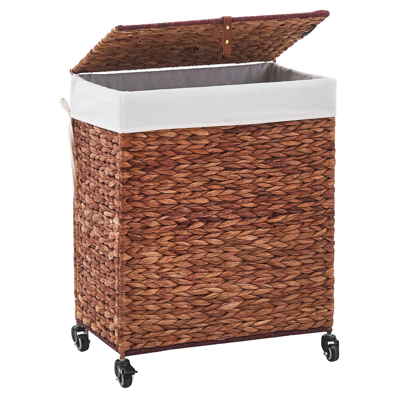 Handwoven Laundry Hamper with Wheels (3212.3322 Fl Oz)