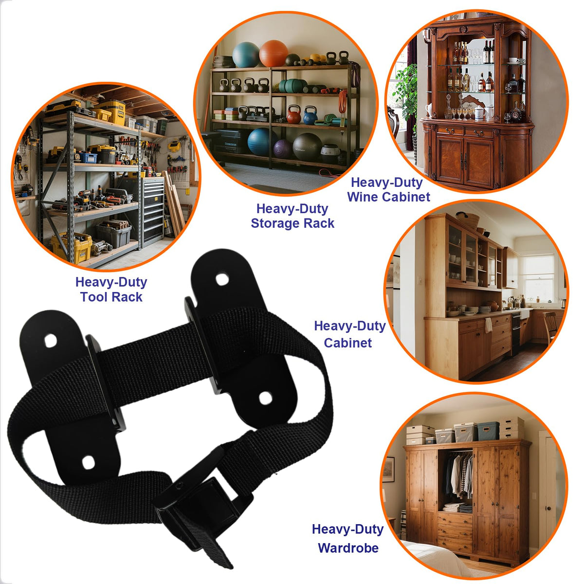 1000LBS Furniture Anchors Anti Tip Straps (2 Count)