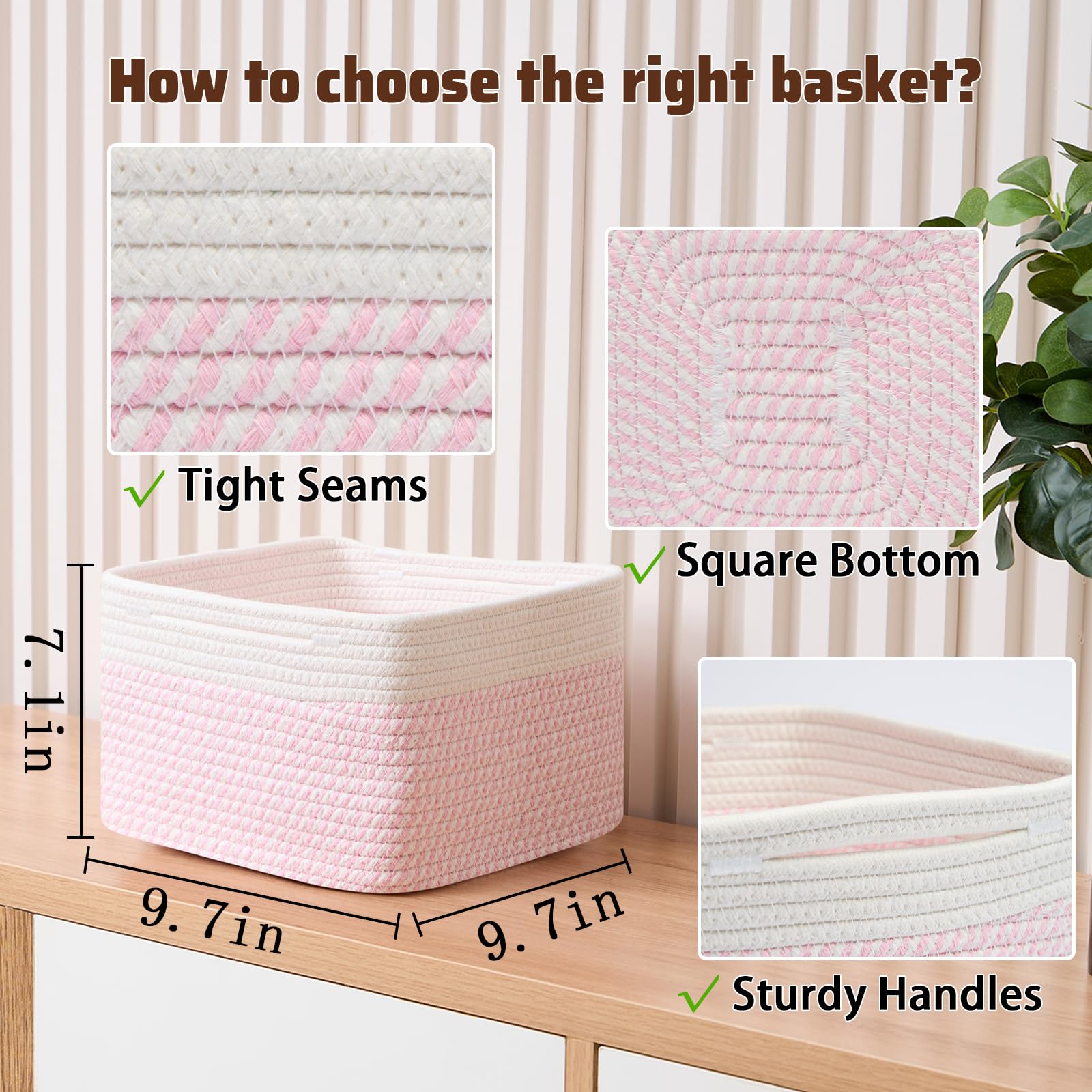 Small Organizing Baskets for Cubes Shelf (3 Count)