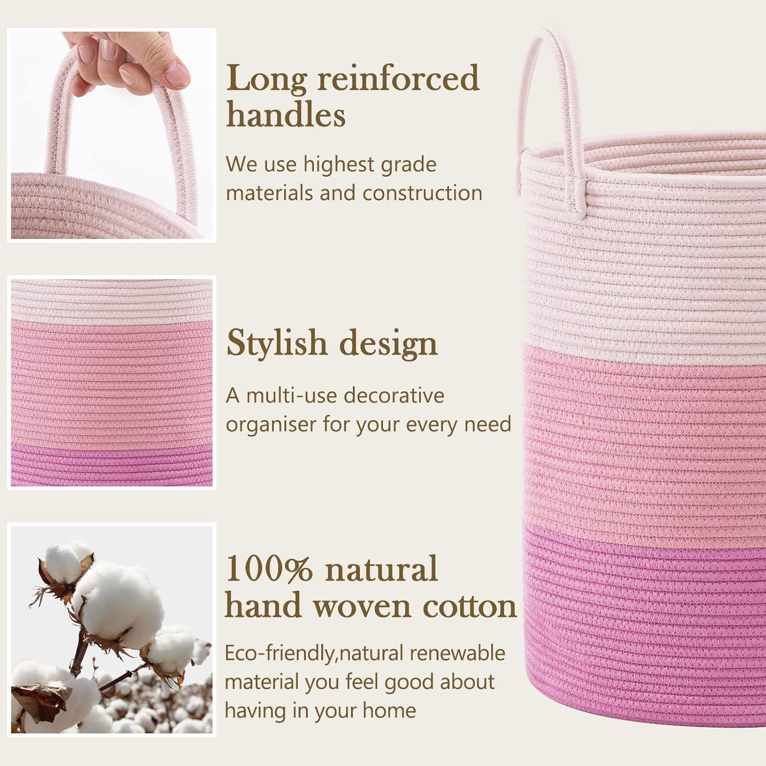 Woven Rope Laundry Hamper Basket