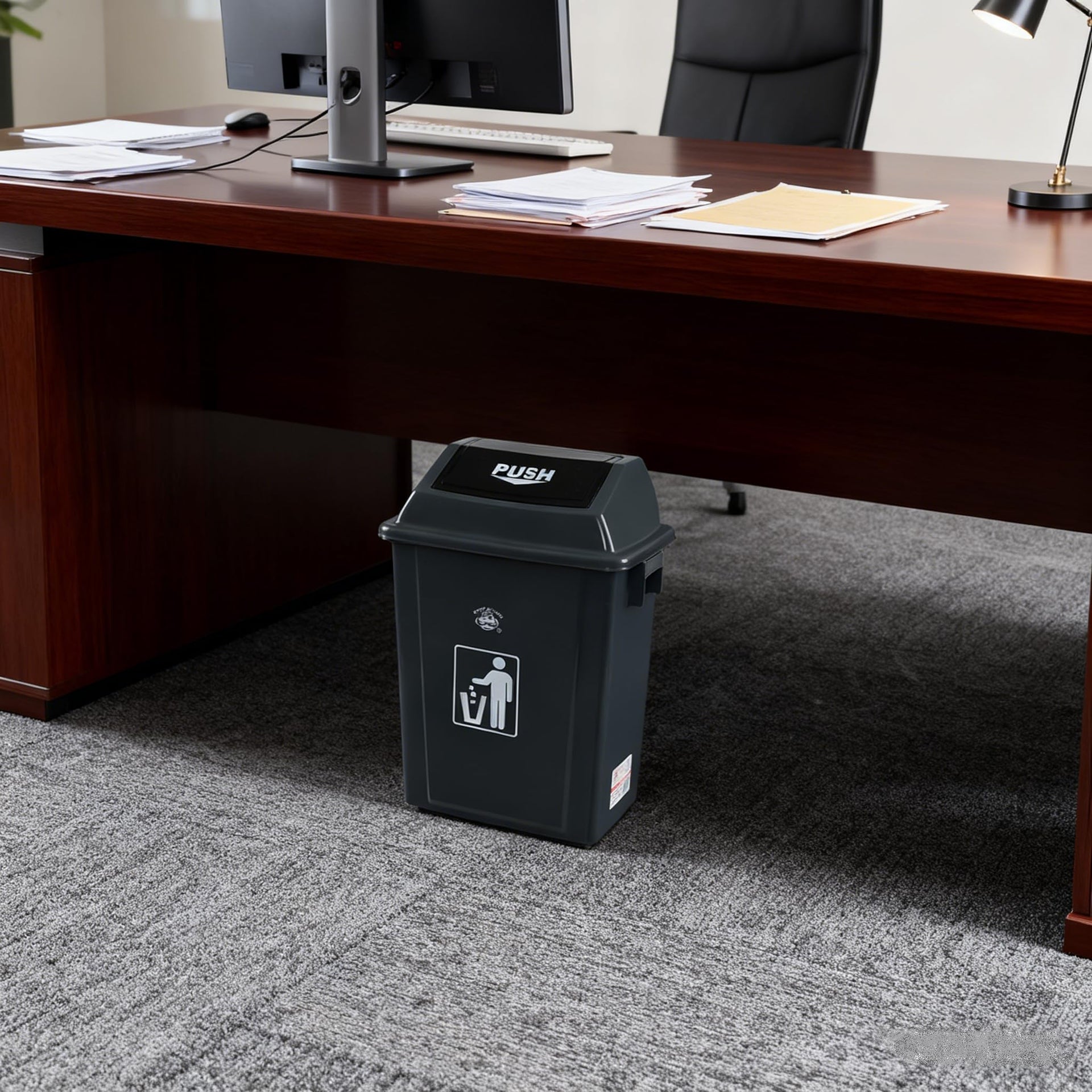 8 Gallon Plastic Small Trash Can with Swing Lid (4 Count)