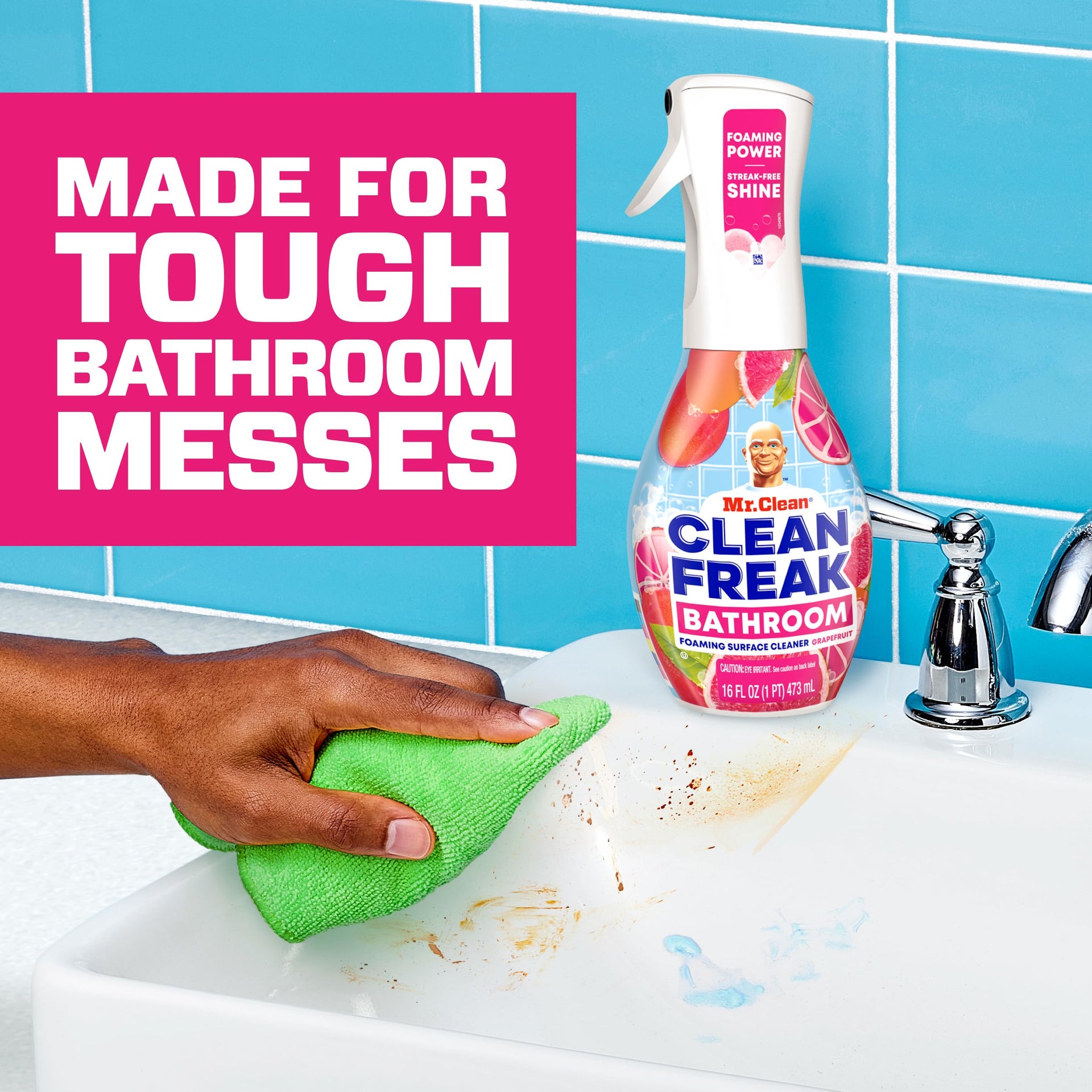 Clean Freak Foaming Bathroom Surface Cleaner Multi (64 Fl Oz)
