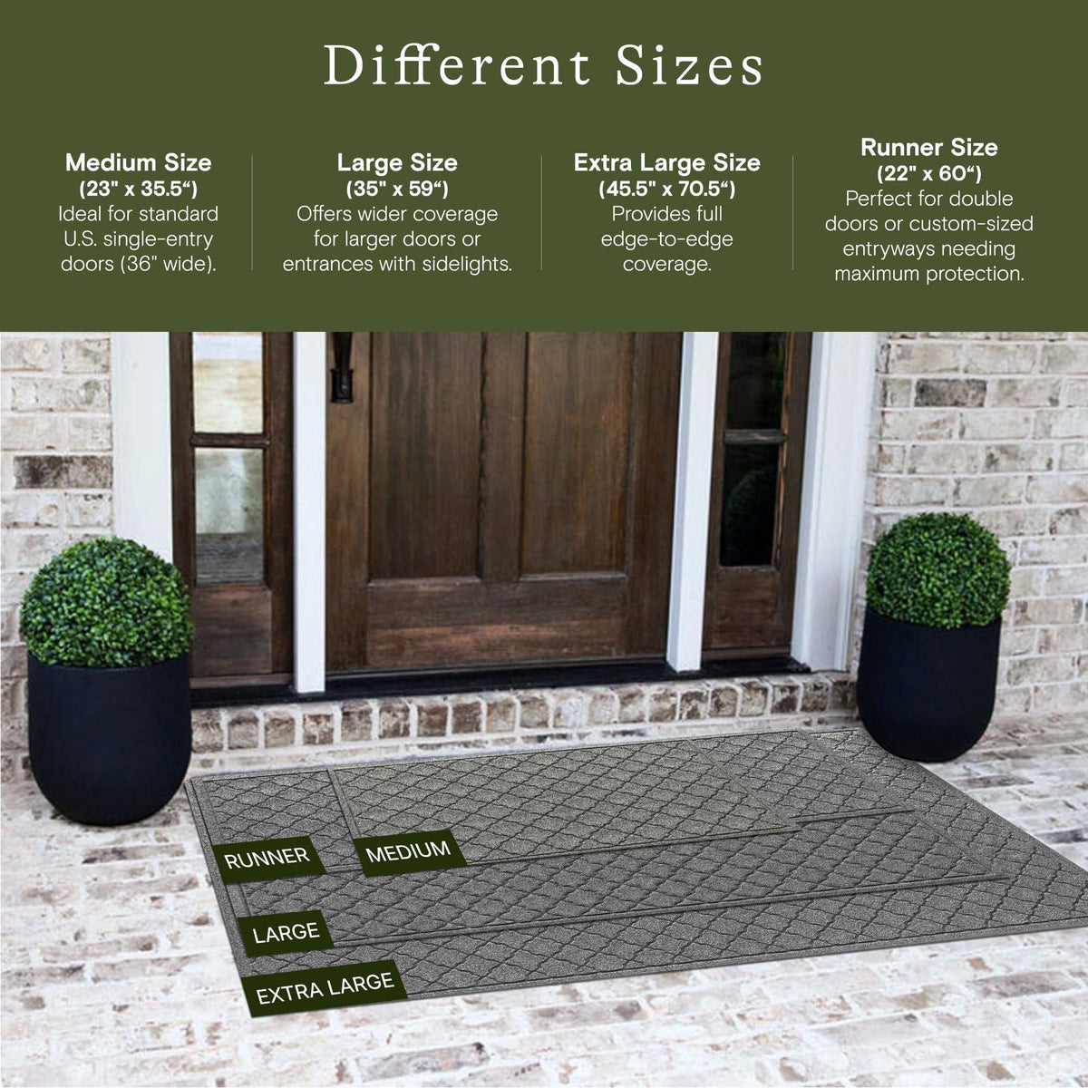 Cordova Front Door Mat Indoor Outdoor Entrance (24 Sq Ft)