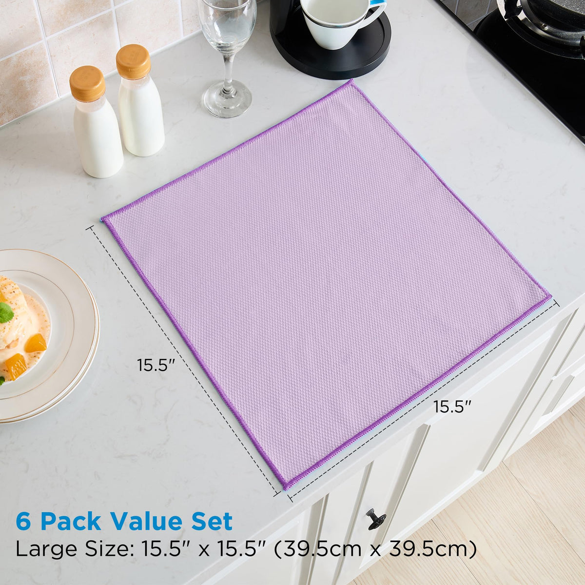 Lint Free Microfiber Cloths for Glass (6 Count)