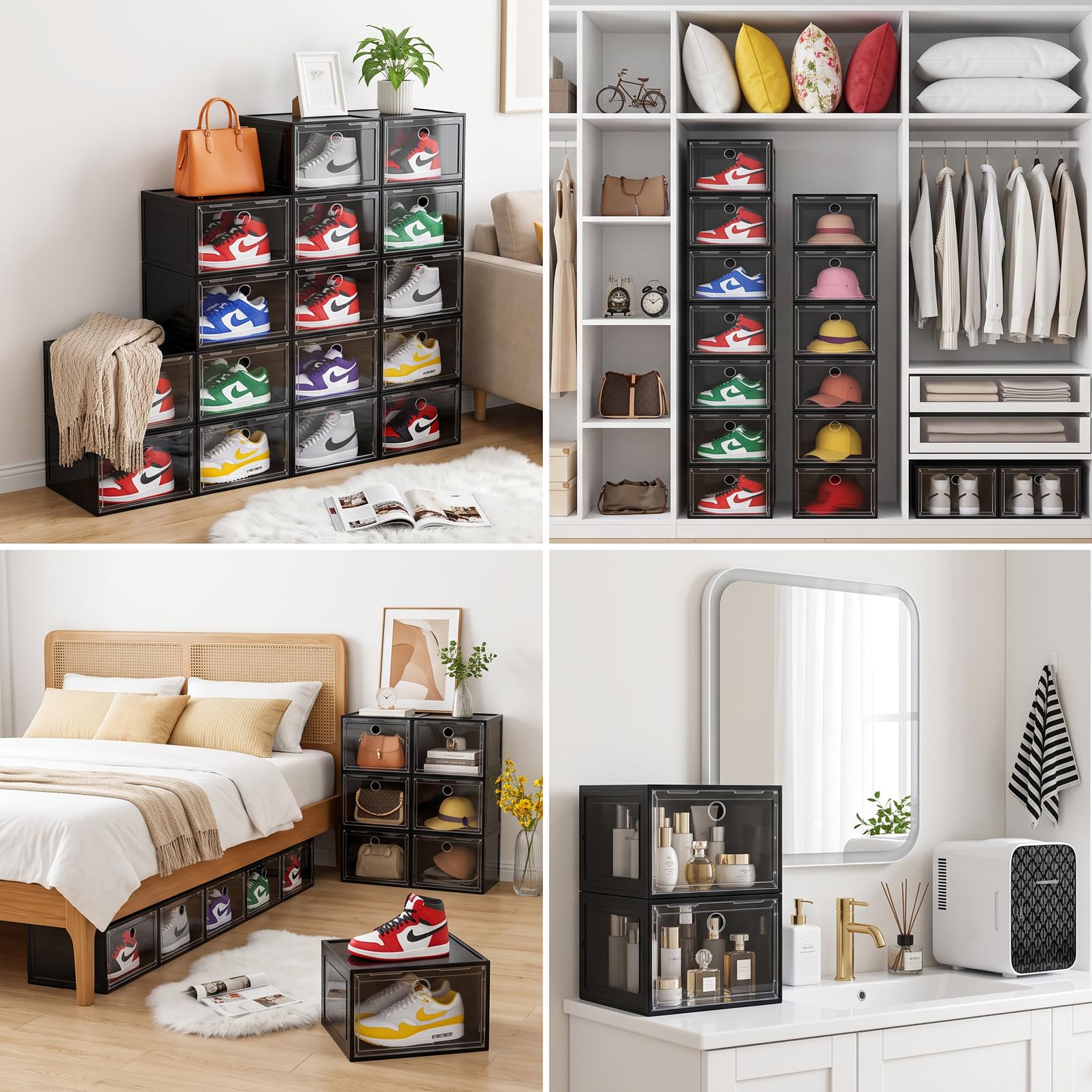 Large Clear Plastic Stackable Shoe Boxes 8 (8 Count)