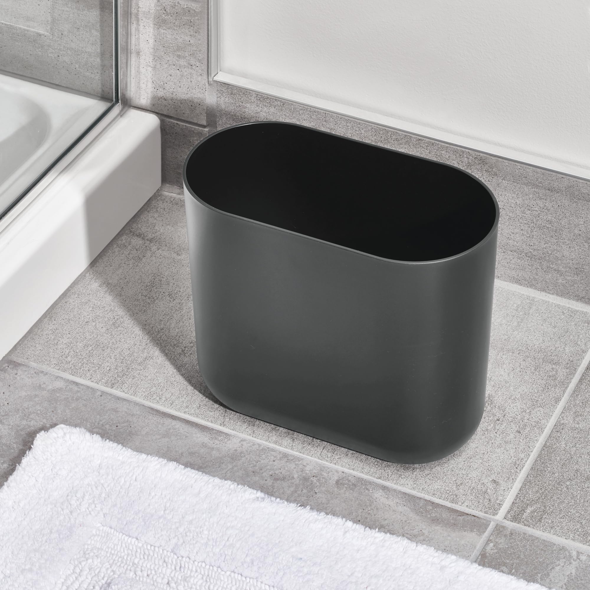 Small Slim Plastic Bathroom Trash Can