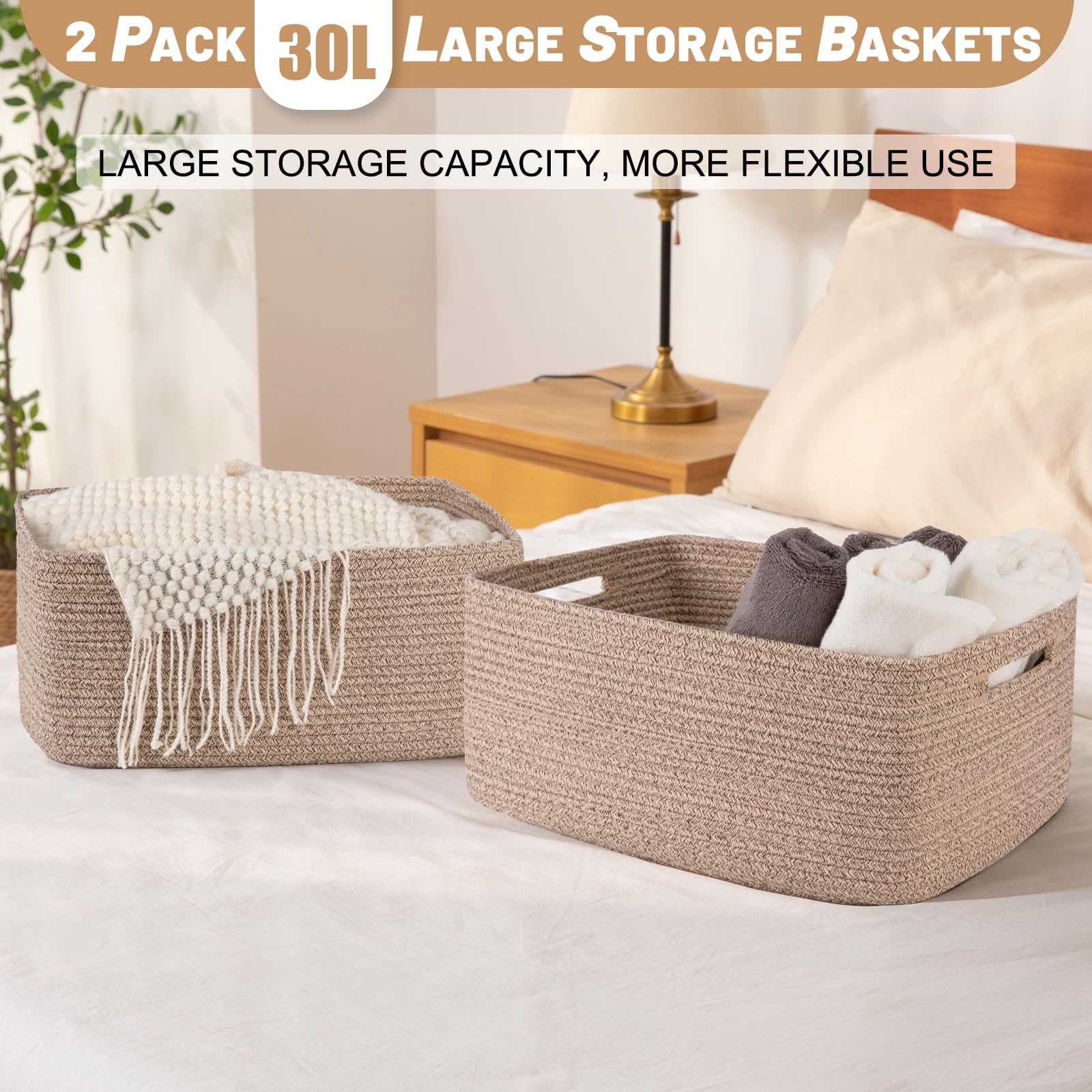 Large Storage Basket for Organizing (2 Count)