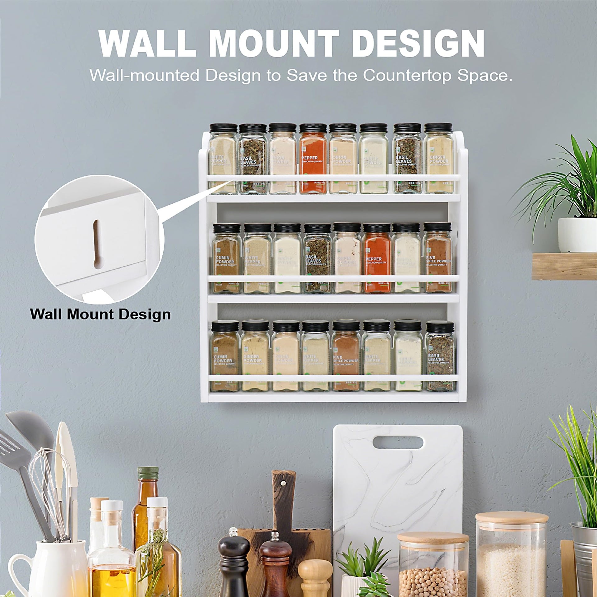 3 Tier Bamboo Spice Rack