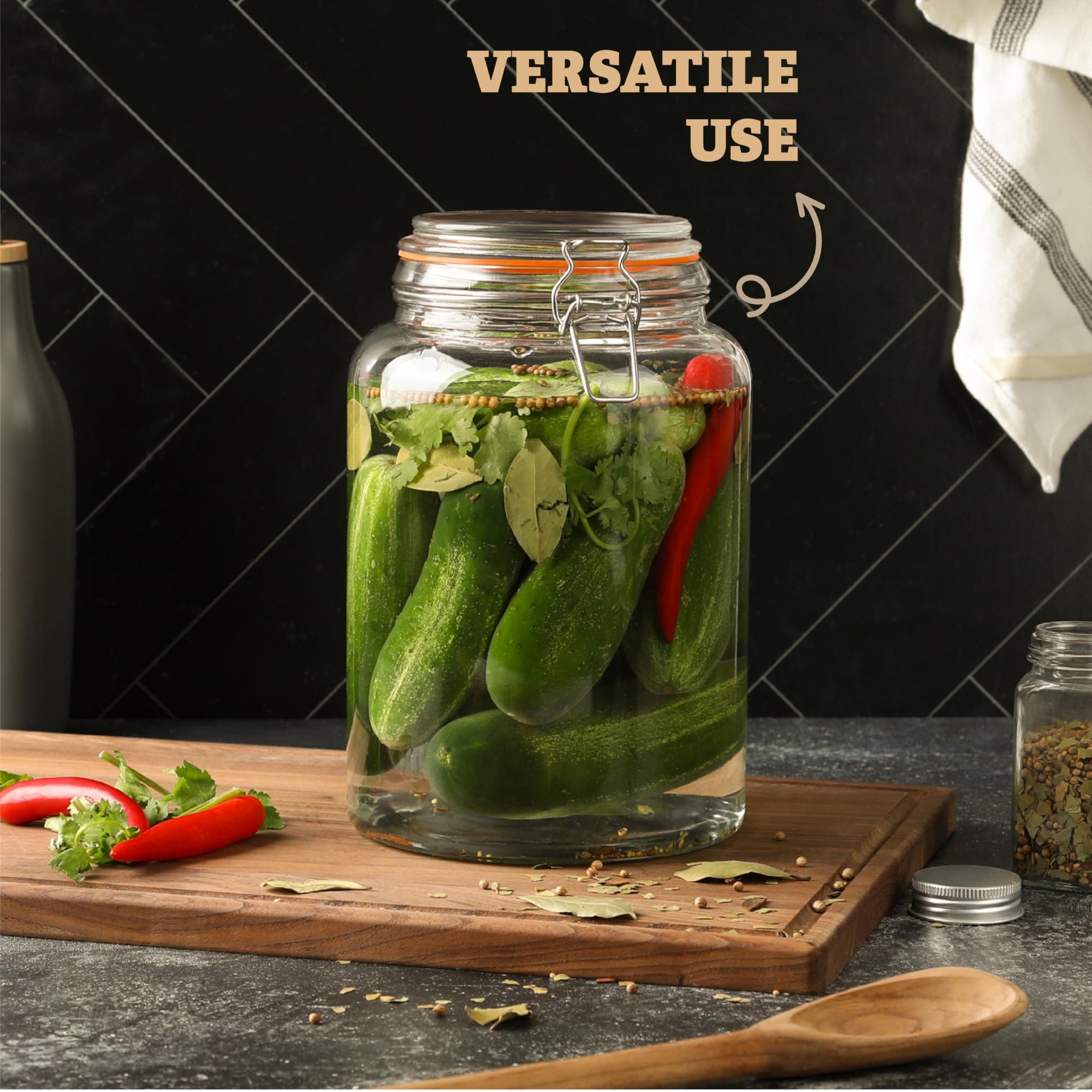 Large 1 Gallon Glass Mason Jar Extra Wide