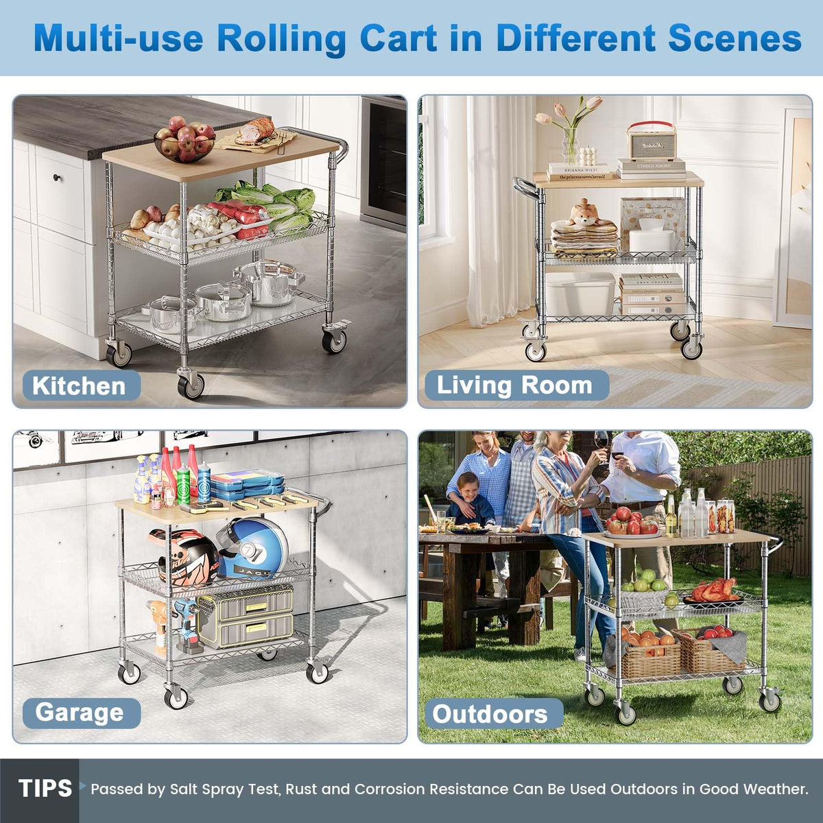 Rolling Kitchen Carts with Wheels