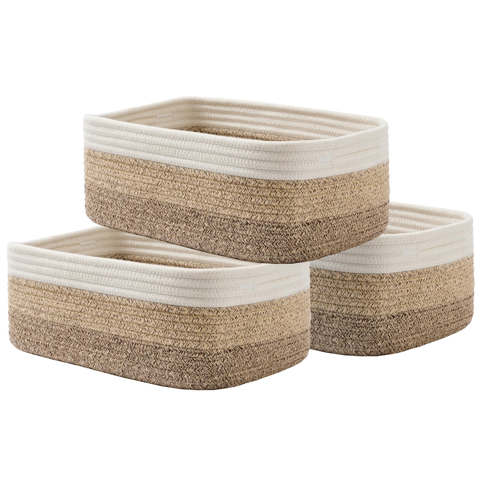 Small Woven Storage Basket for Organizing (3 Count)