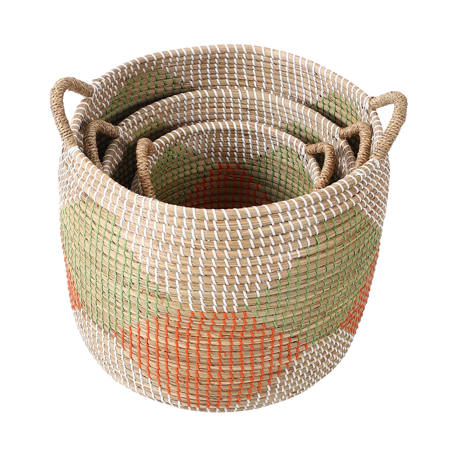Handwoven Sea Grass Baskets Set of 3 (3 Count)