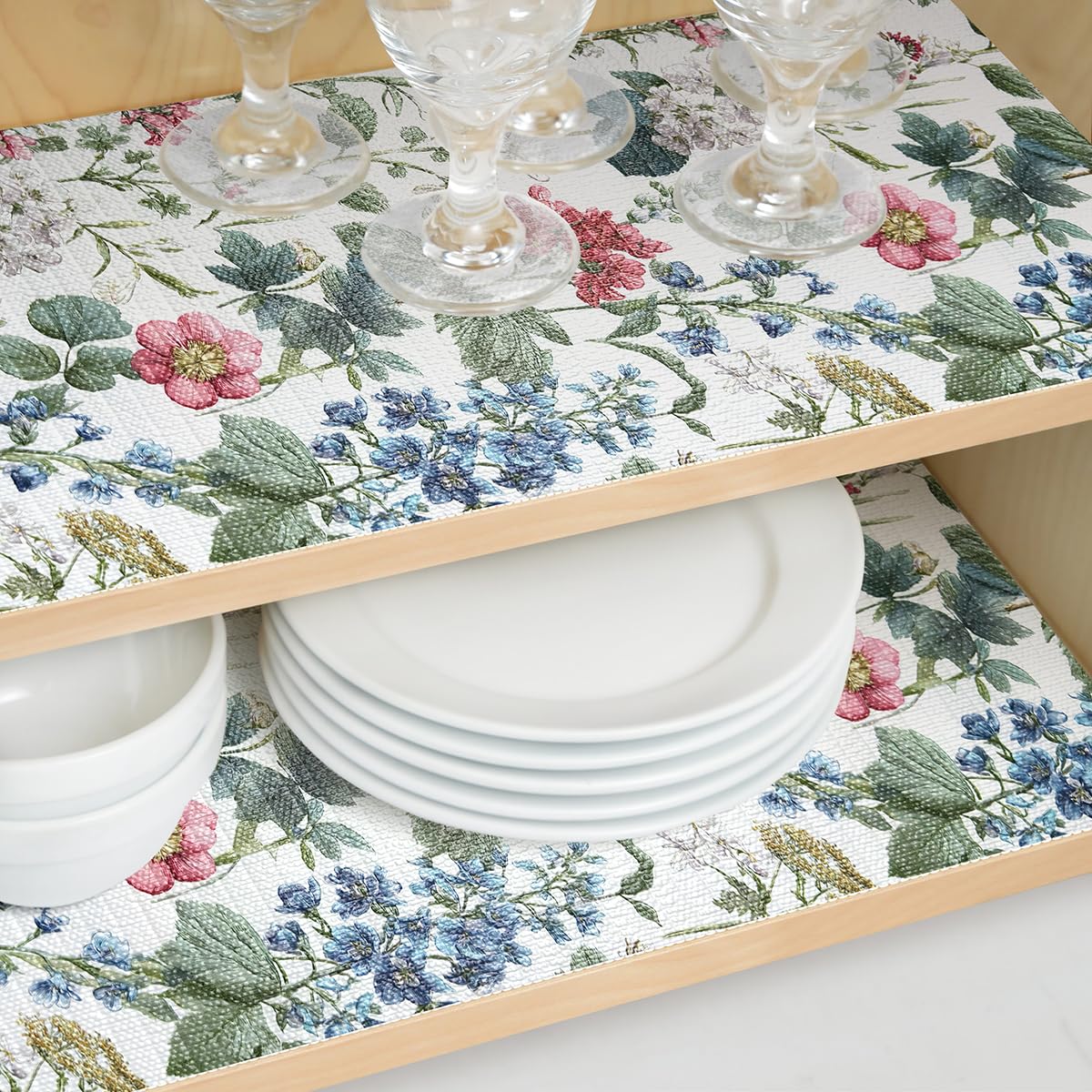 Shelf Liners for Cabinets Boho Floral Drawer Liner 12In x 16.4FT