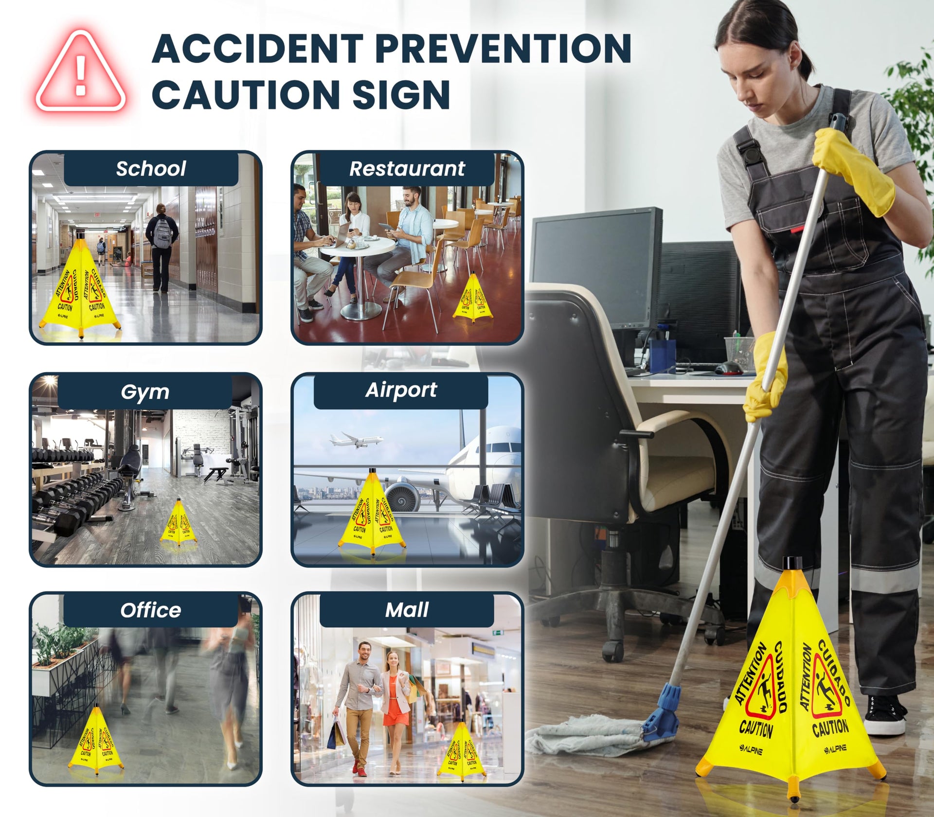 Caution Wet Floor Sign 6 Pack (6 Count)