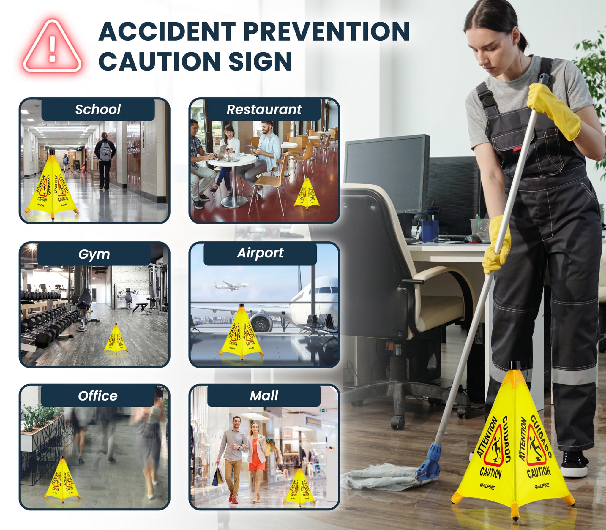 Caution Wet Floor Sign 6 Pack (6 Count)