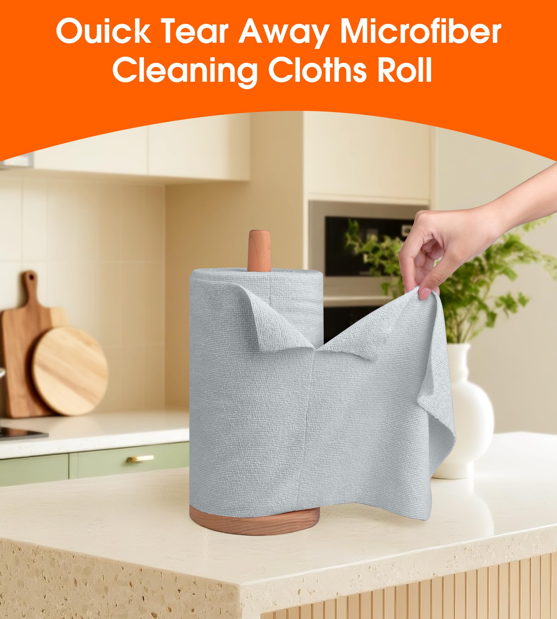 Microfiber Cleaning Cloth Roll (100 Count)