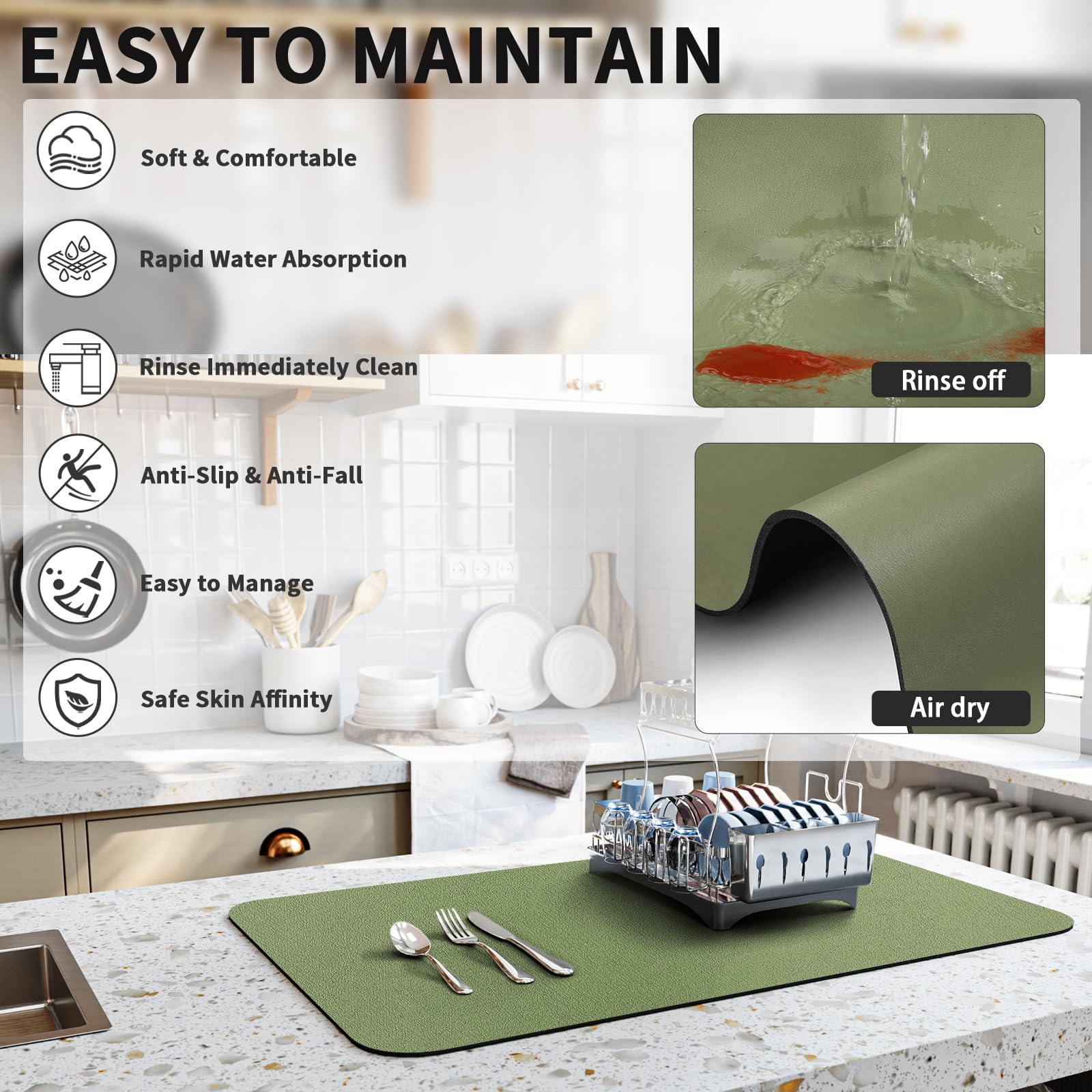 Dish Drying Mat for Kitchen Counter
