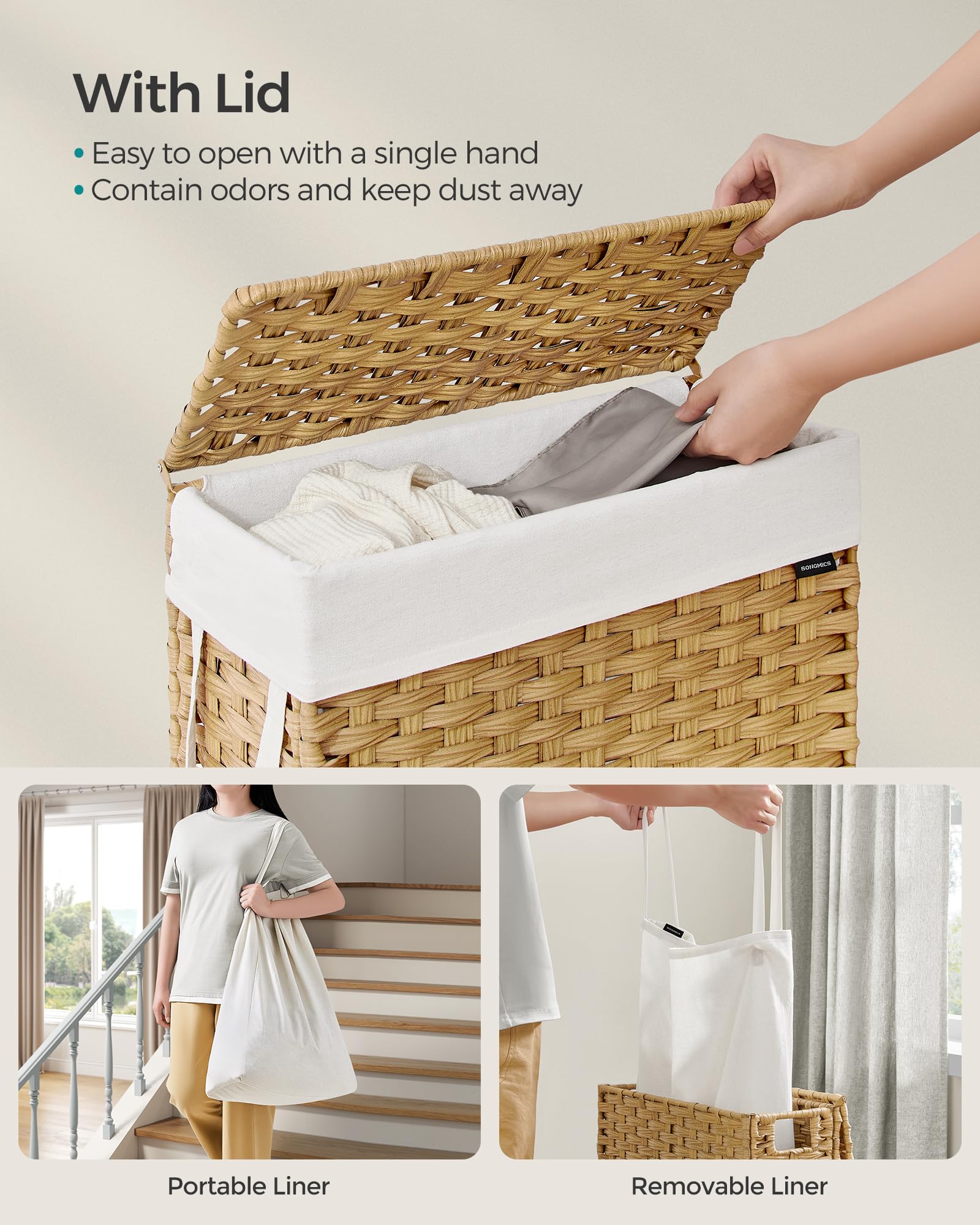 Slim Laundry Hamper with Lid