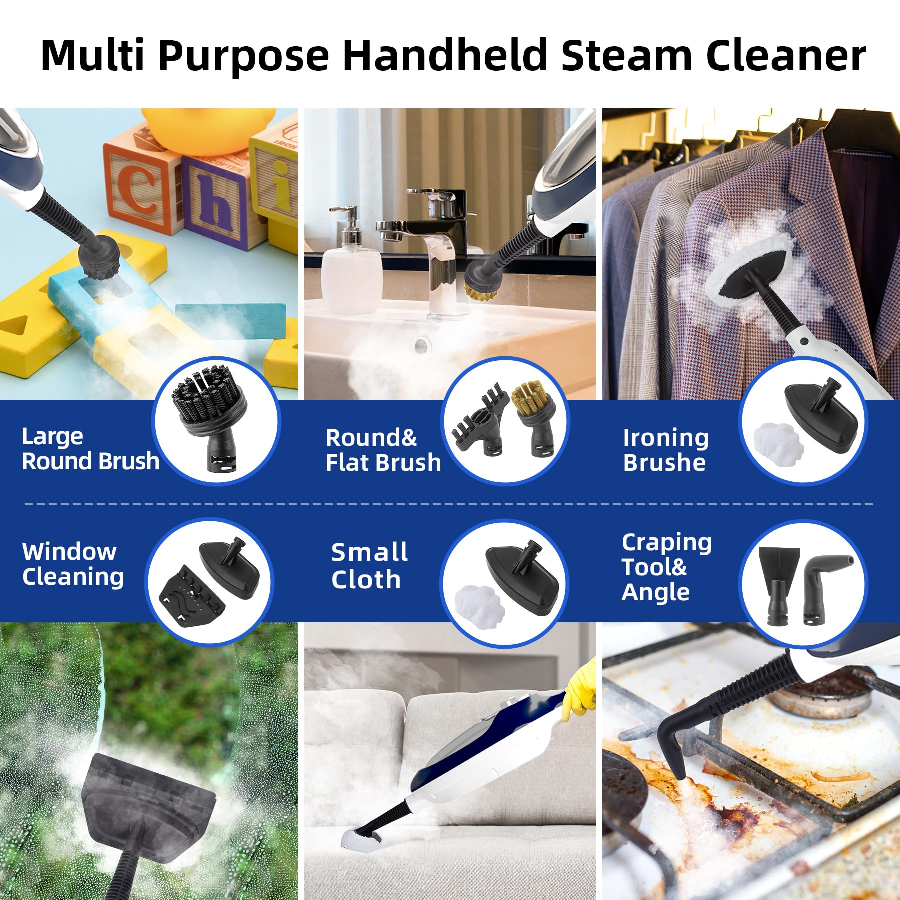 Steam Mop - 10-in-1 Floor Steamer MultiPurpose Steam Cleaner