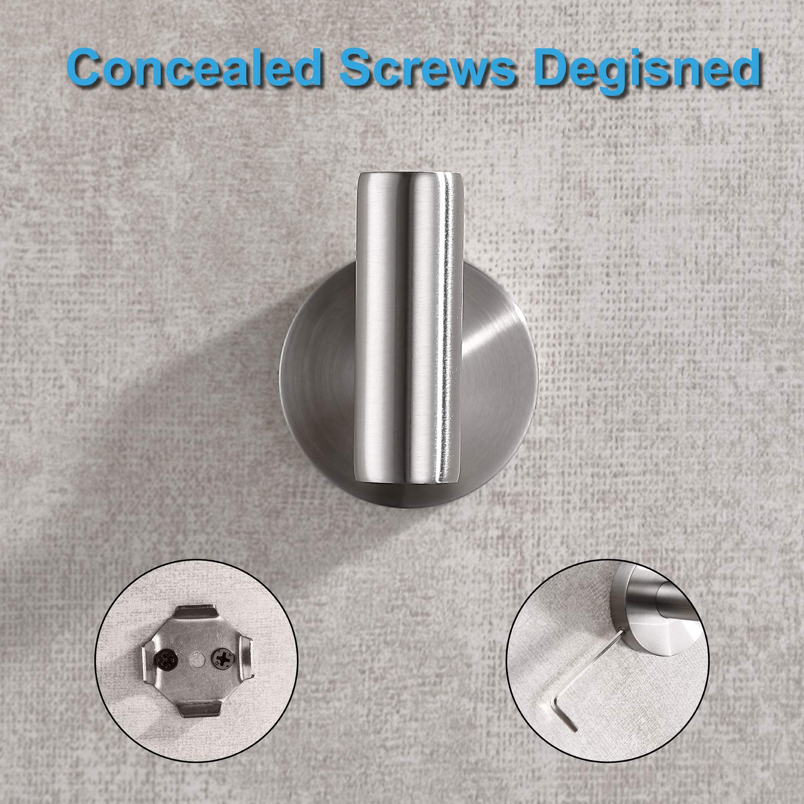 Bathroom Towel Hooks Brushed Nickel (2 Count)