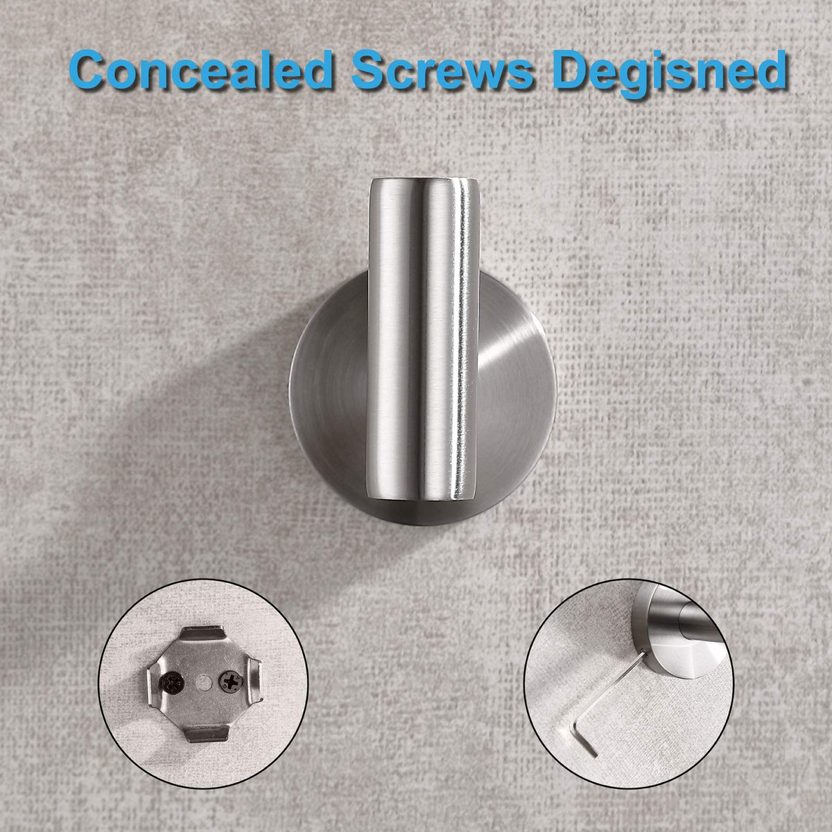 Bathroom Towel Hooks Brushed Nickel (2 Count)
